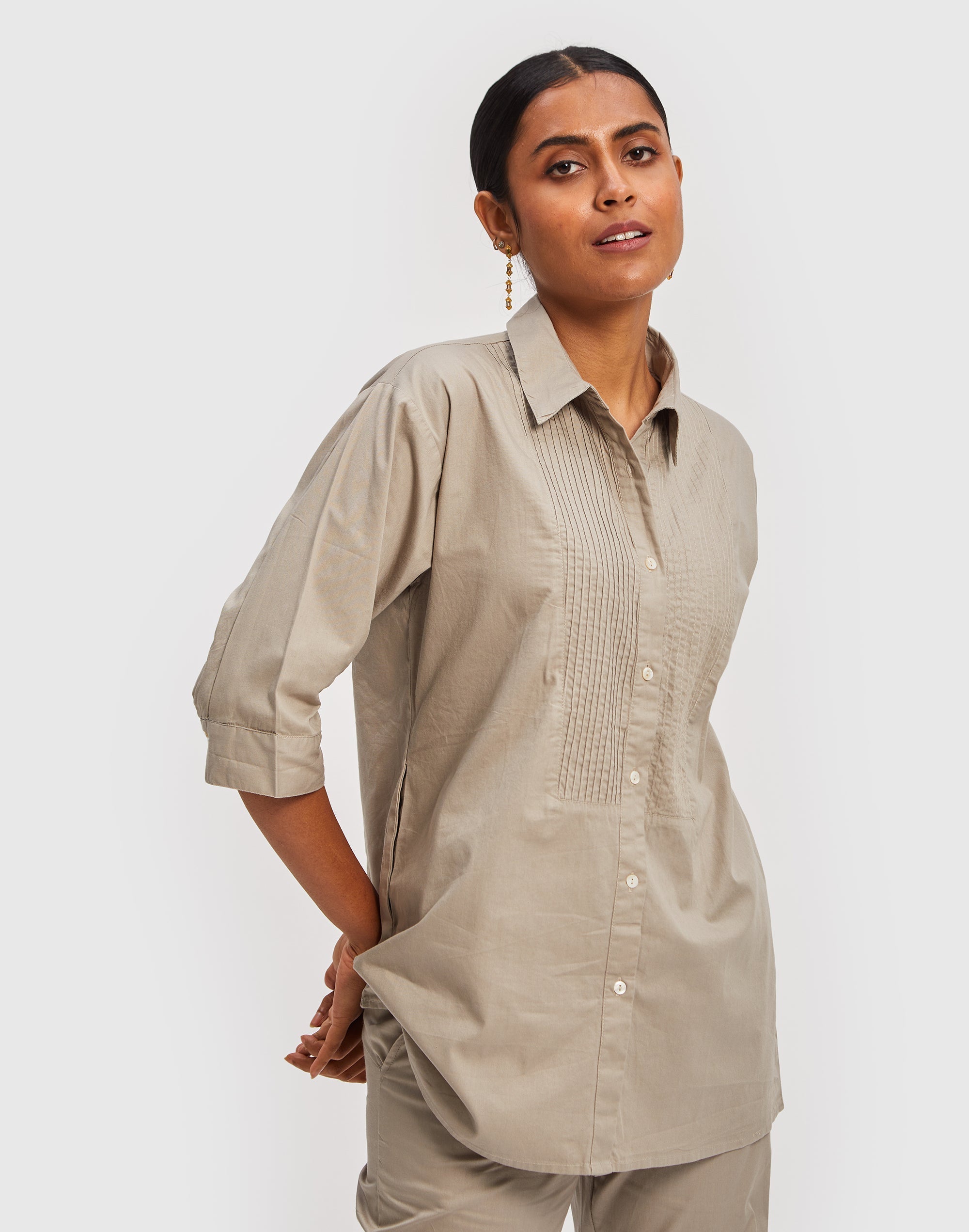 All in One Shirt - Poplin Ecru