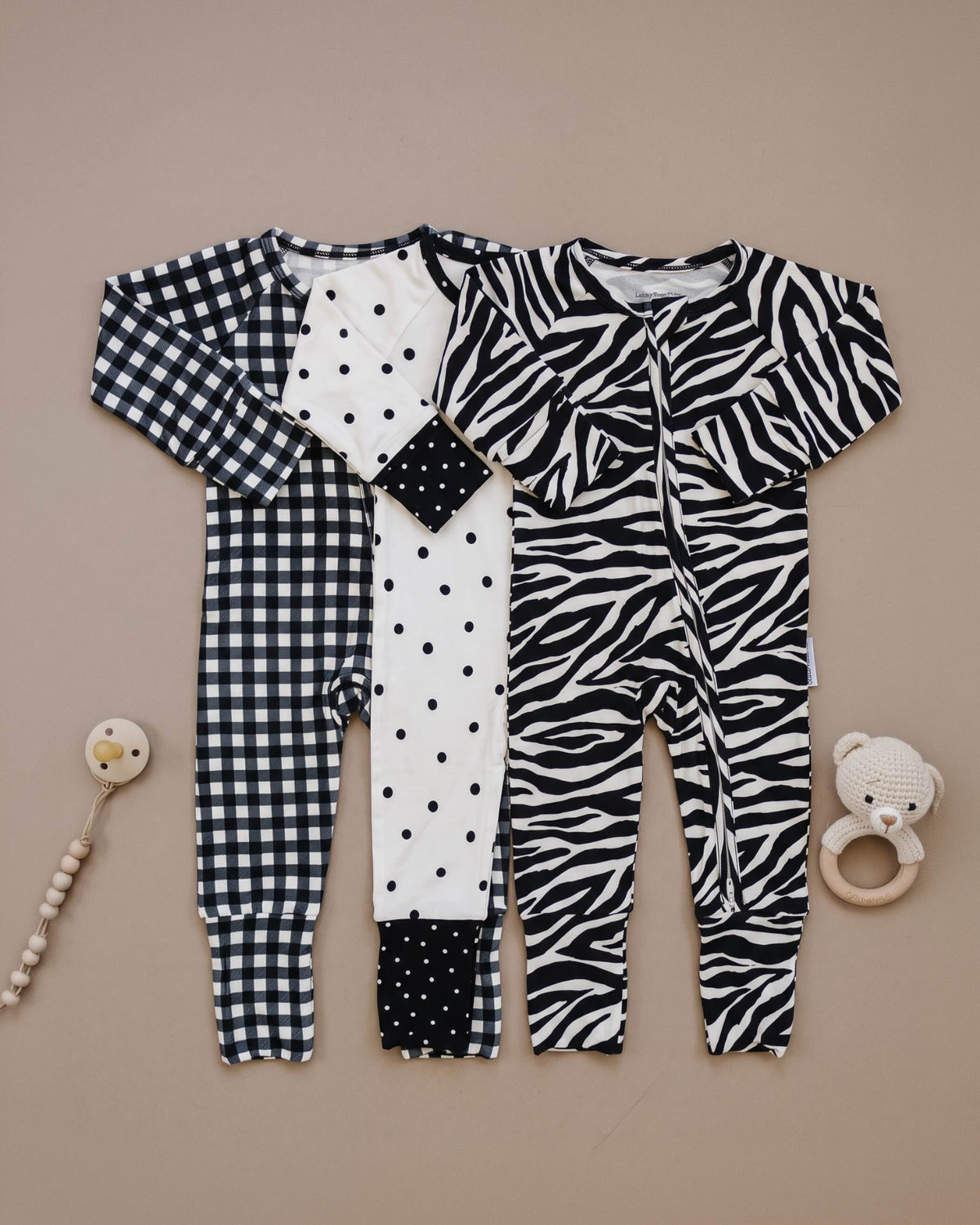 Bamboo Zip Romper | Black Gingham