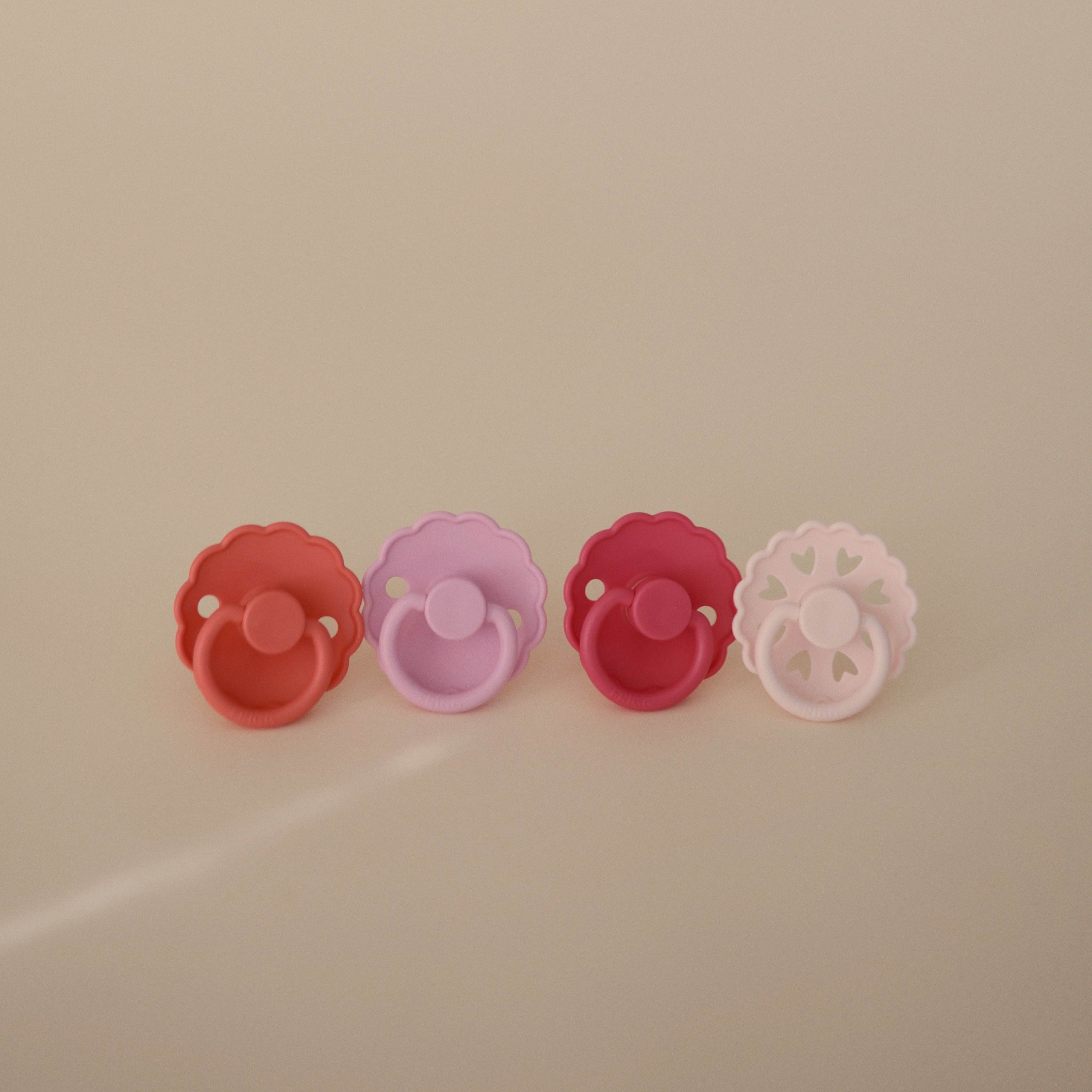 FRIGG Natural Rubber Rosy Romance Pacifier 4-Pack FRIGG PACIFIERS Mushie   