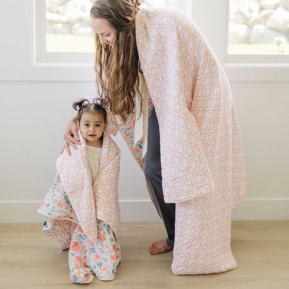 Floret + Trellis Classic Muslin Super Snuggle Blanket Super Snuggle Blanket Bebe au Lait   