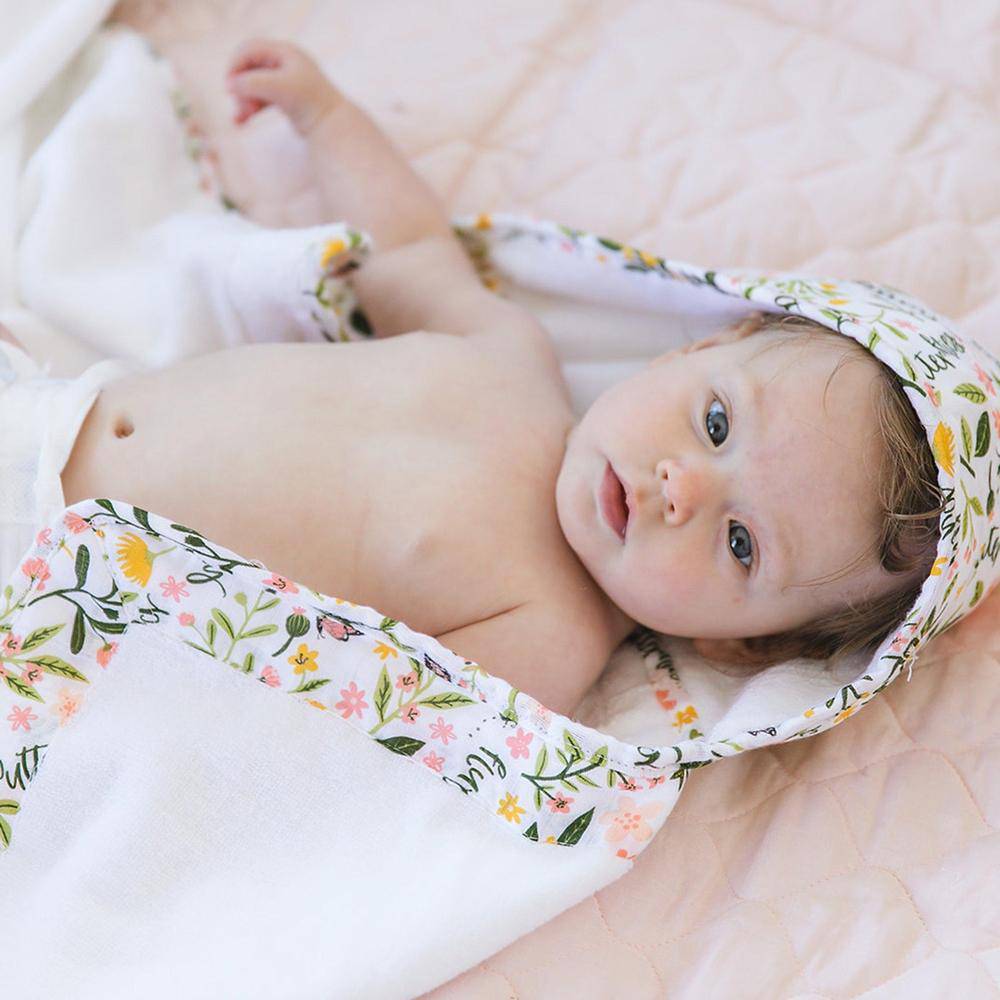 Flutterby Baby Hooded Towel Hooded Baby Towel Bebe au Lait   