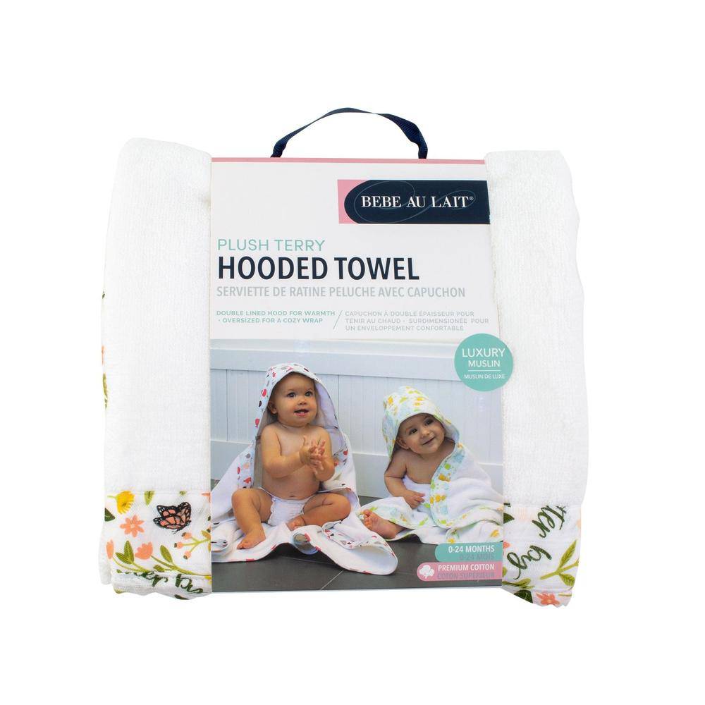 Flutterby Baby Hooded Towel Hooded Baby Towel Bebe au Lait   