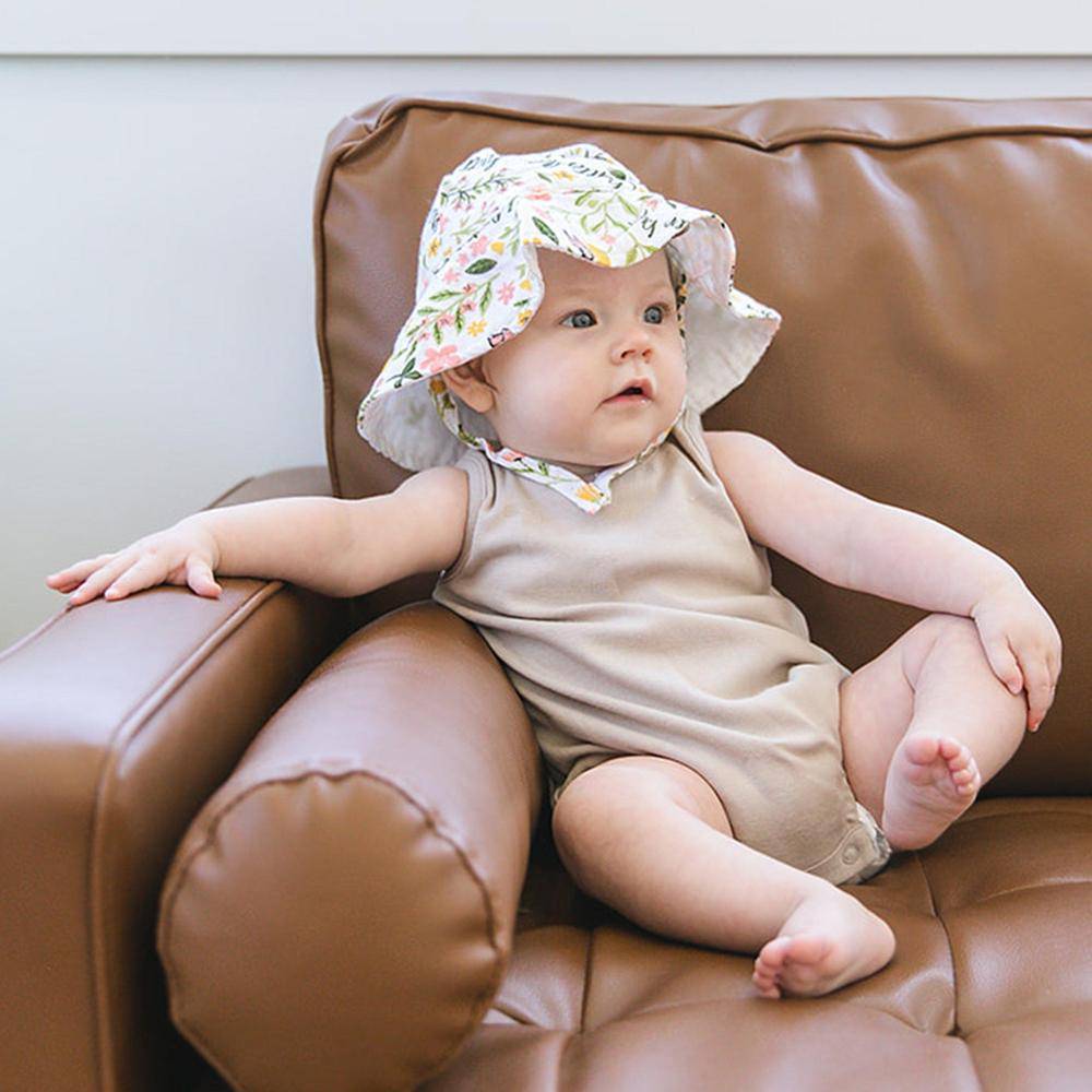 Flutterby Oh So Soft Muslin Sun Hat Sun Hat Bebe au Lait   