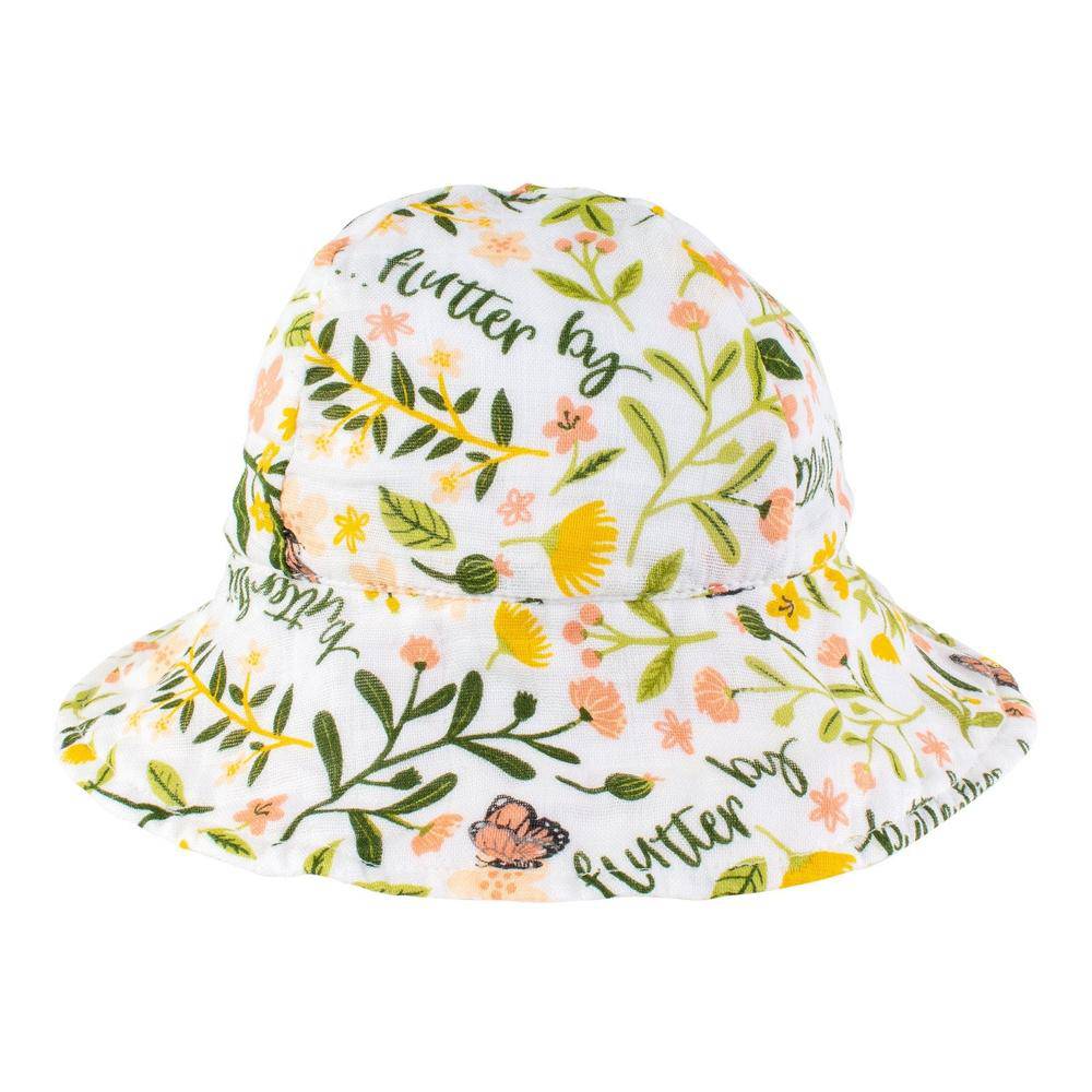 Flutterby Oh So Soft Muslin Sun Hat Sun Hat Bebe au Lait   