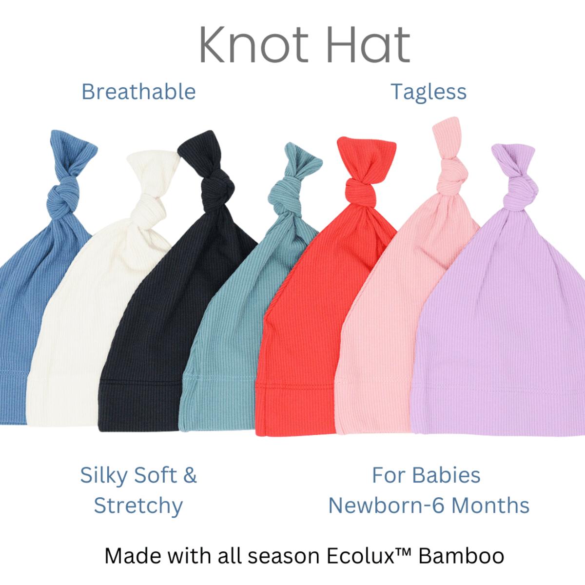 Knot Hat - Teal Ribbed