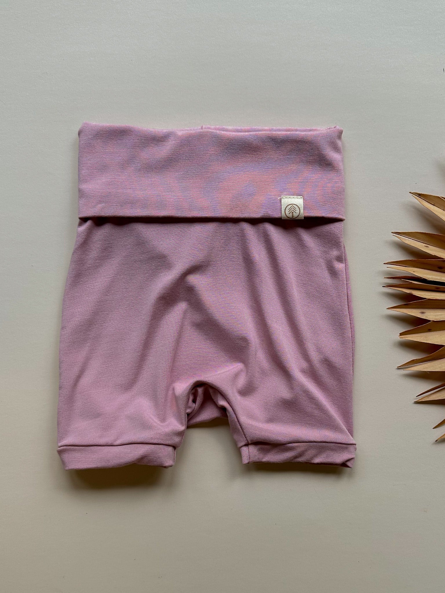 0/3m 3/6m | Fold-Over Shorties | Baby & Toddler | Luxury Bamboo | Dusty Pink