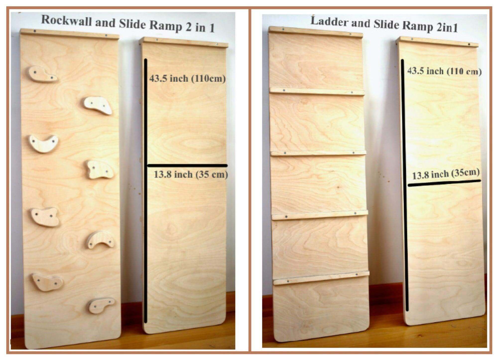 Foldable Climbing Triangle with 2 Ramps | Pikler Triangle for Kids