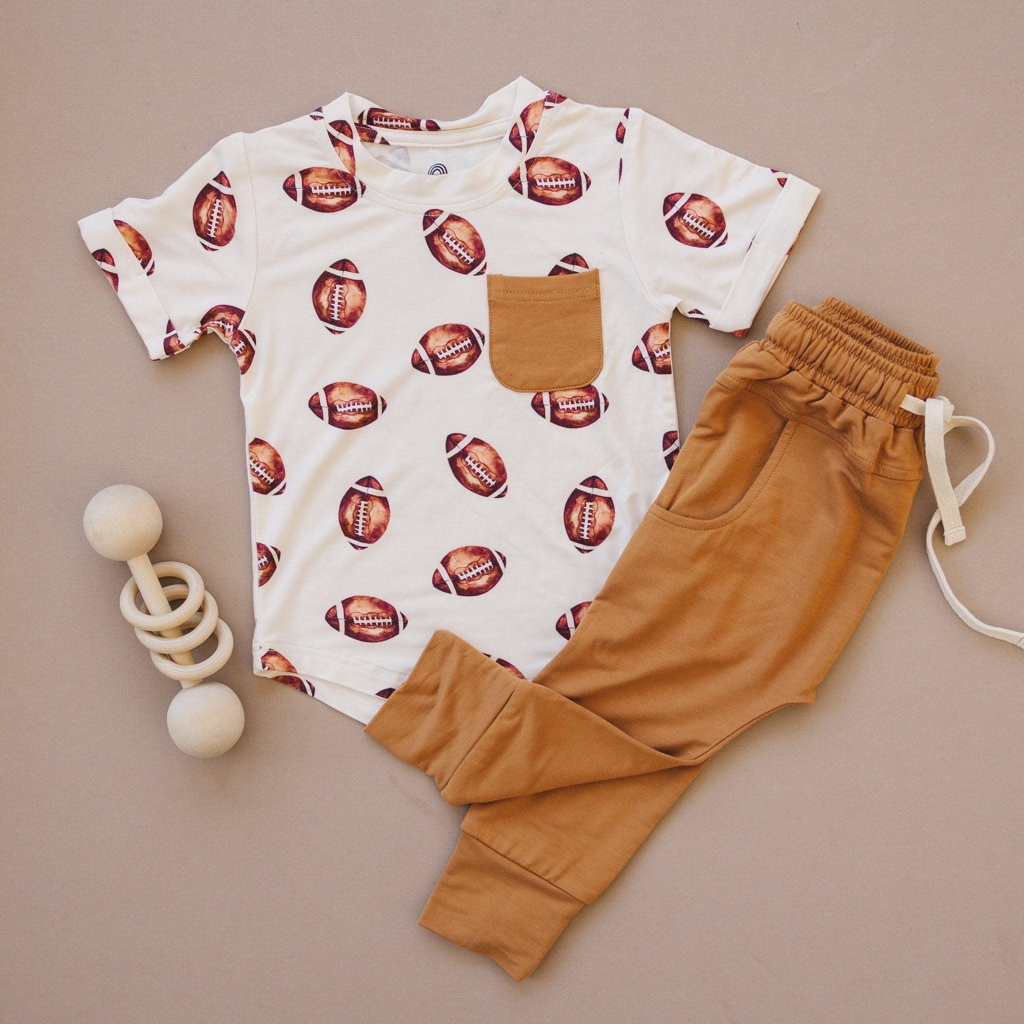 Football Print Bamboo Jogger Set