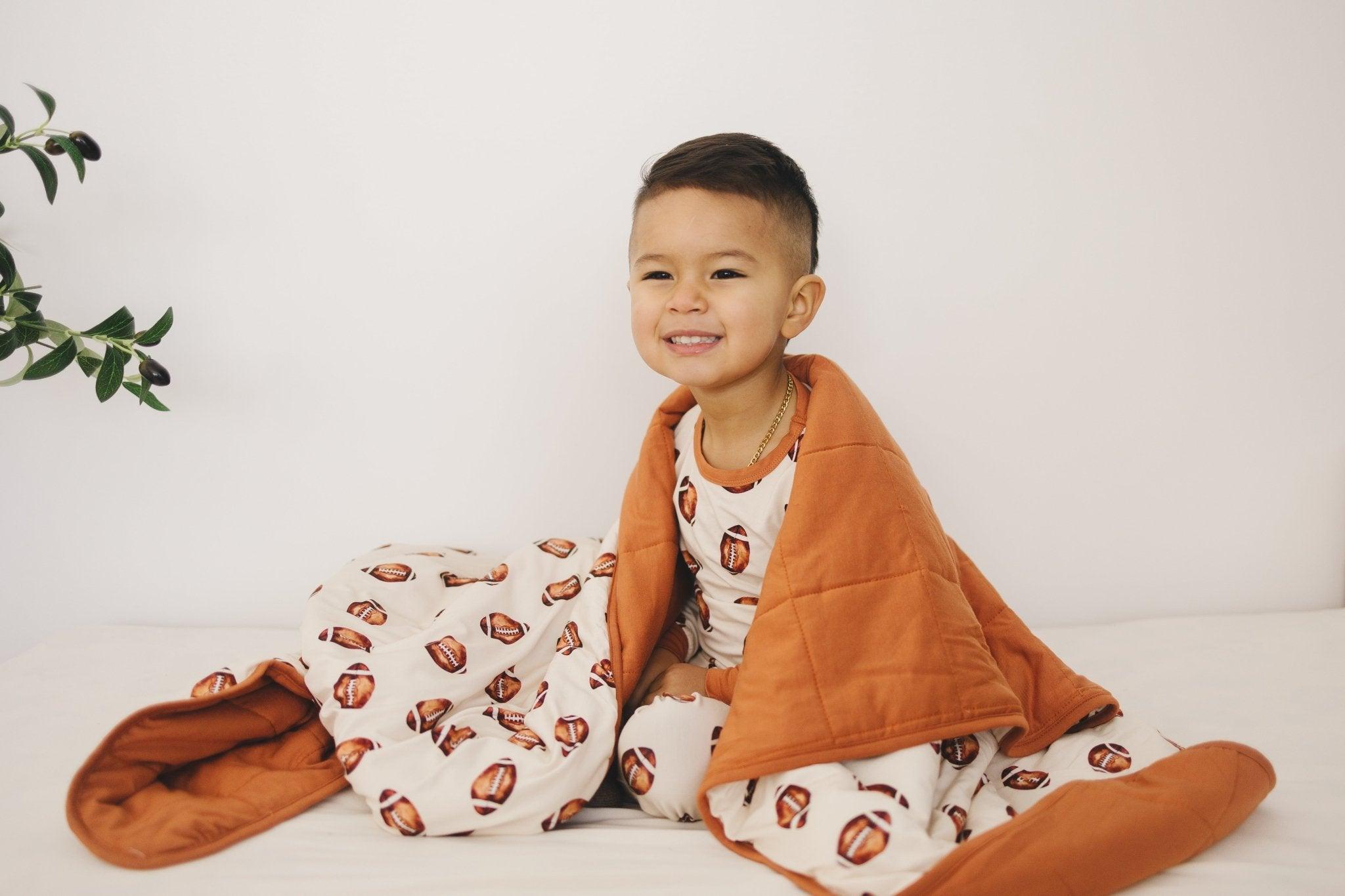 Football Print Quilted Bamboo Blanket - 1.0 Tog