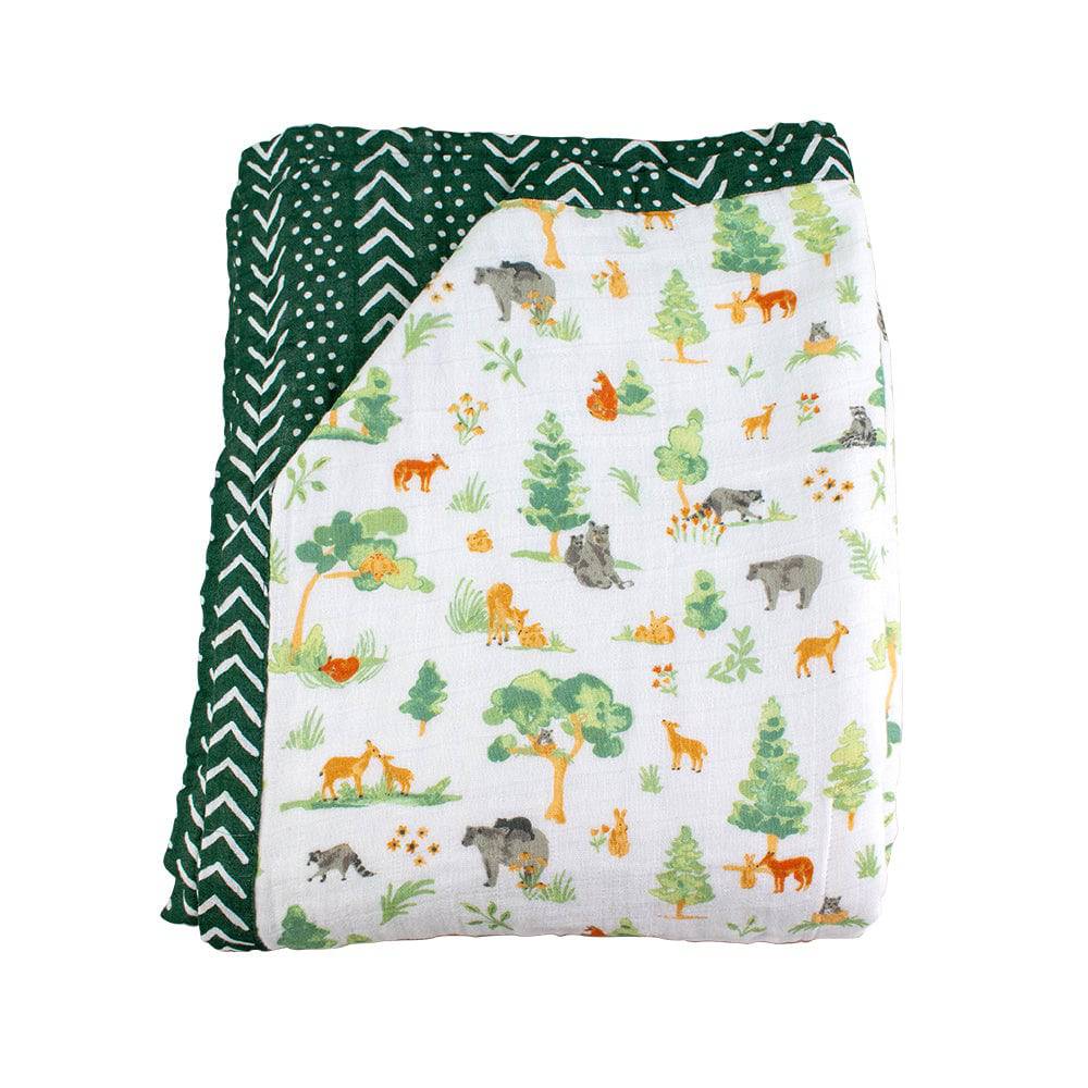 Forest Friends + Mudcloth Classic Muslin Super Snuggle Blanket Super Snuggle Blanket Bebe au Lait   