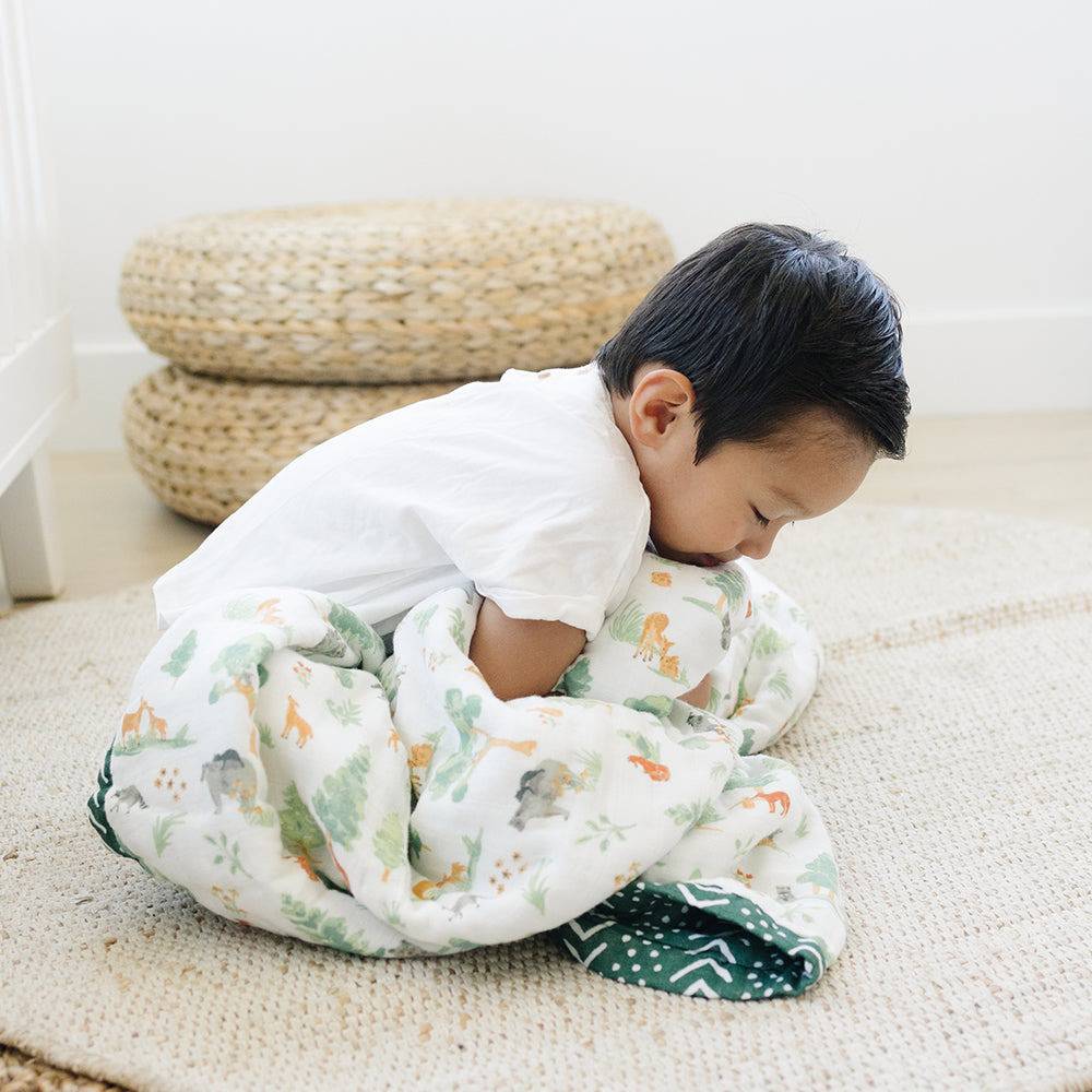 Forest Friends + Mudcloth Classic Muslin Super Snuggle Blanket Super Snuggle Blanket Bebe au Lait   