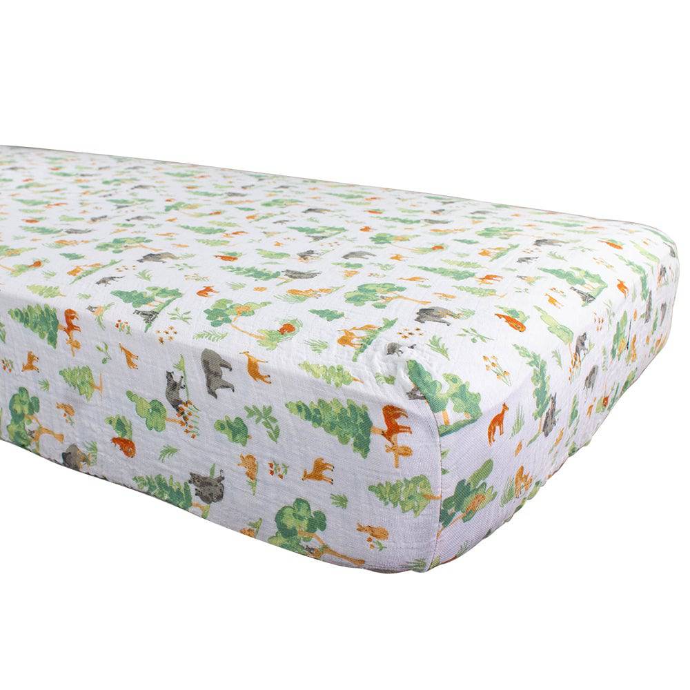 Forest Friends Crib Sheet Crib Sheet Bebe au Lait   