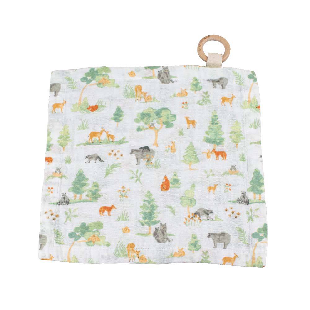 Forest Friends Classic Muslin Teether Blanket Teether Blanket Bebe au Lait   