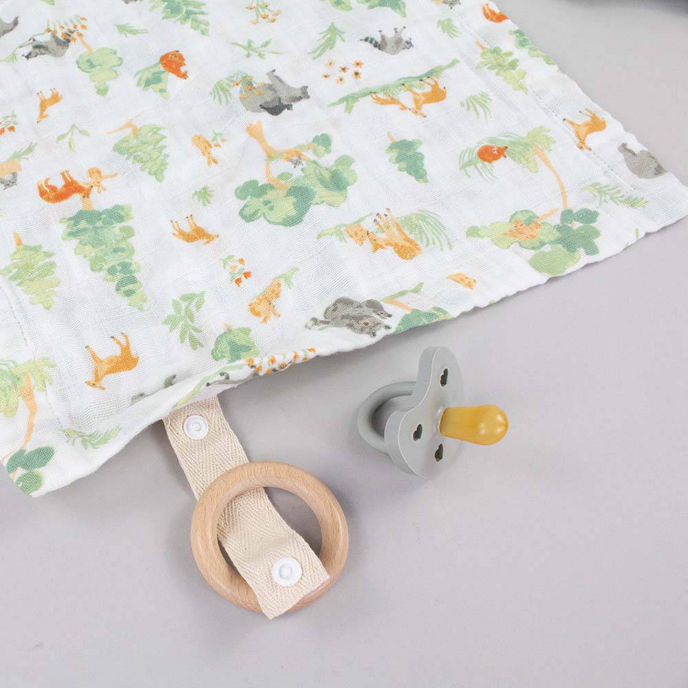Forest Friends Classic Muslin Teether Blanket Teether Blanket Bebe au Lait   