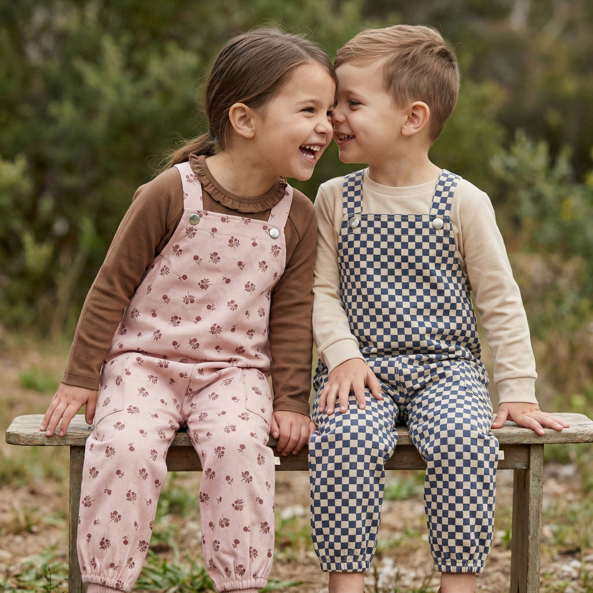 Organic Twill Overalls - Rosebud