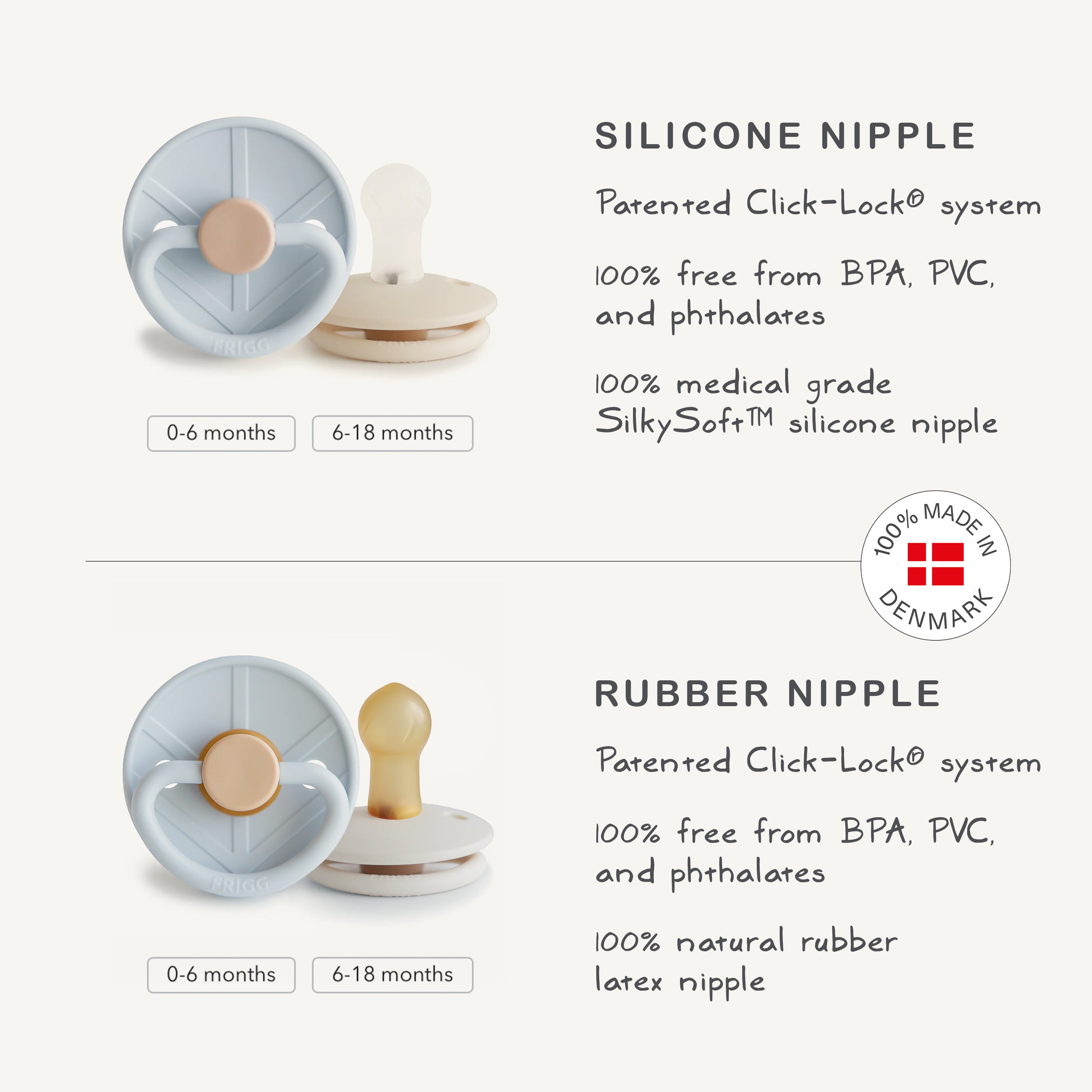 FRIGG Little Viking Natural Rubber Pacifier 2-Pack