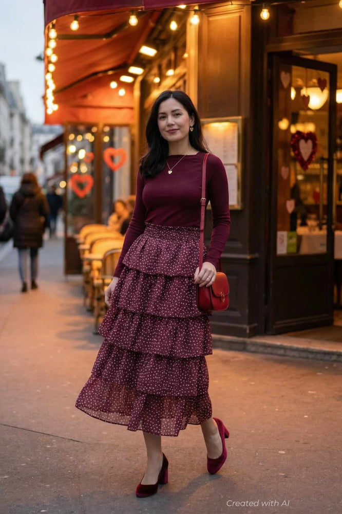 Gabrielle Skirt - Burgundy