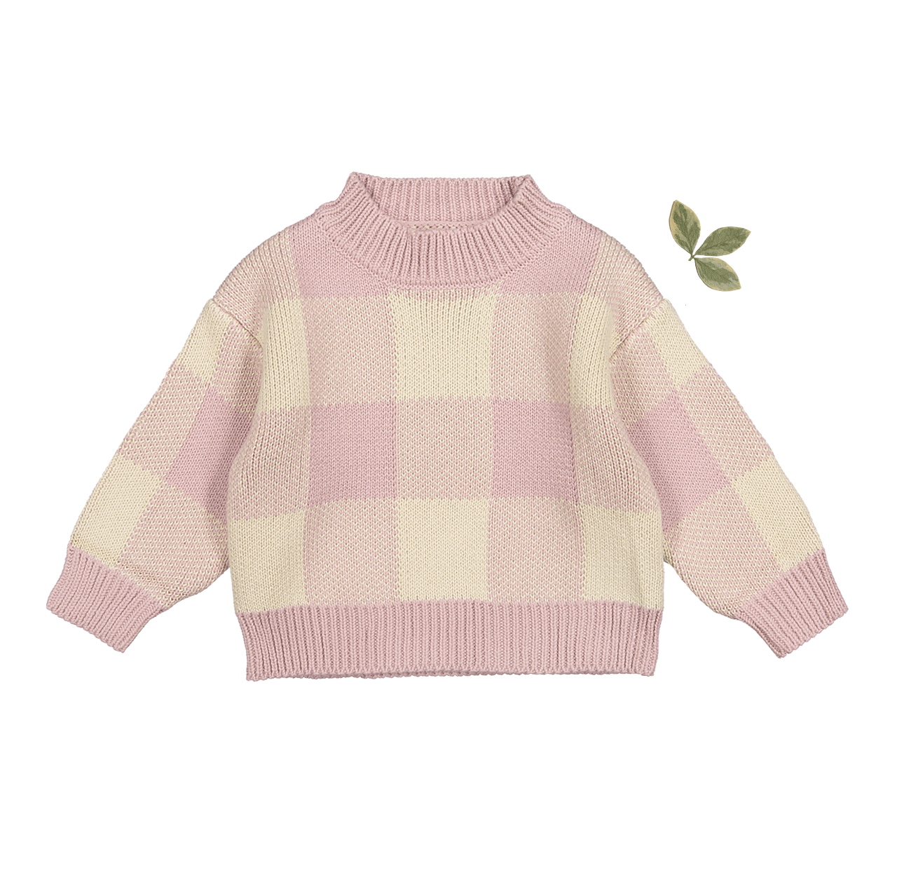 The Gingham Knit Sweater - Mauve