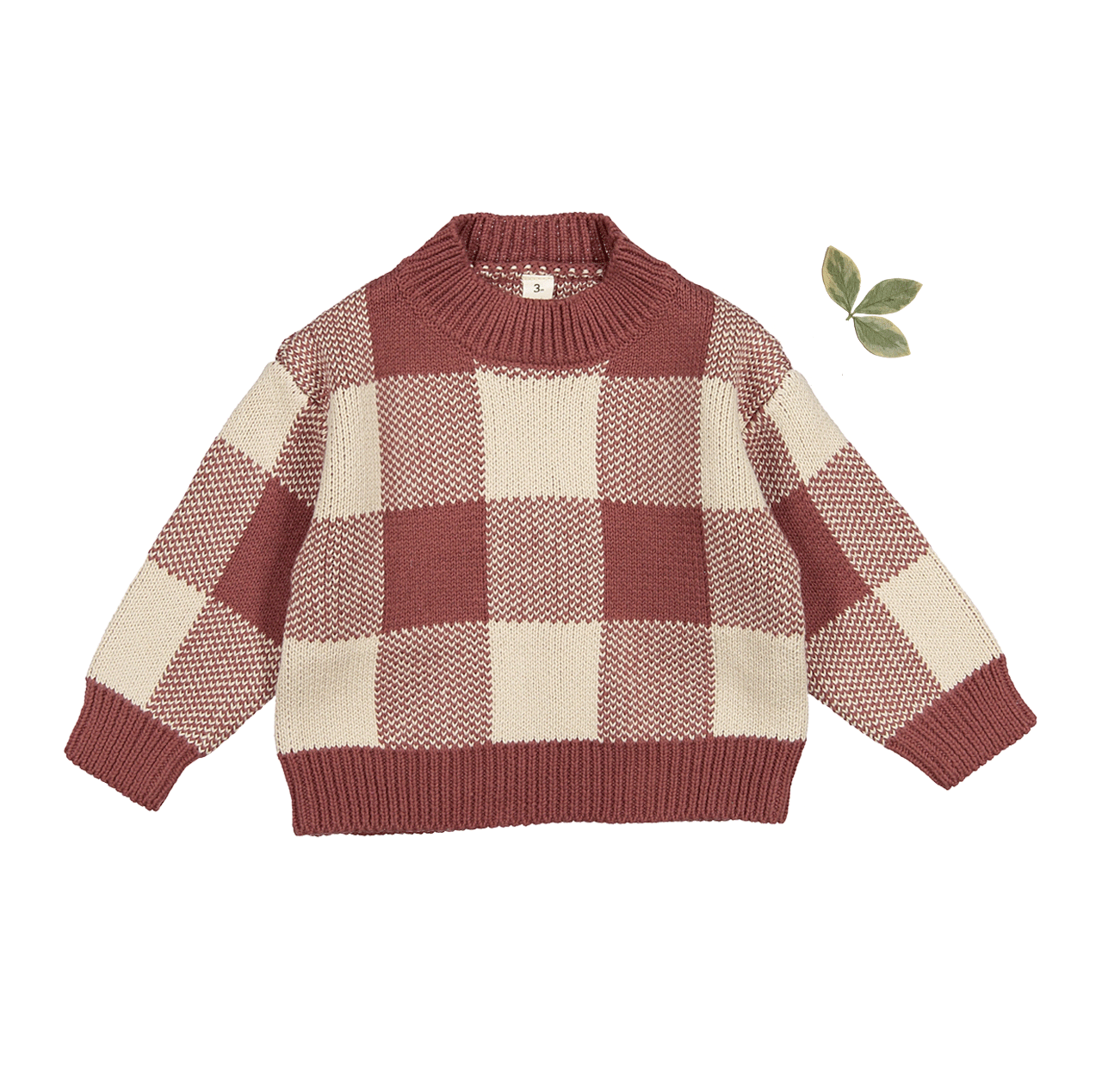 The Gingham Knit Sweater - Rosewood