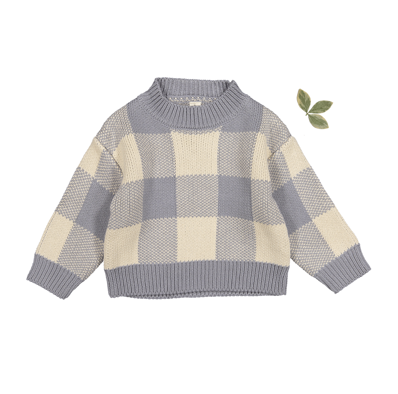 The Gingham Knit Sweater - Slate