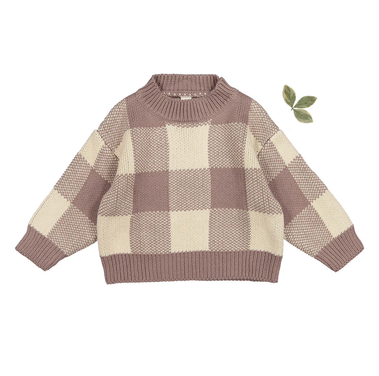 The Gingham Knit Sweater - Taupe