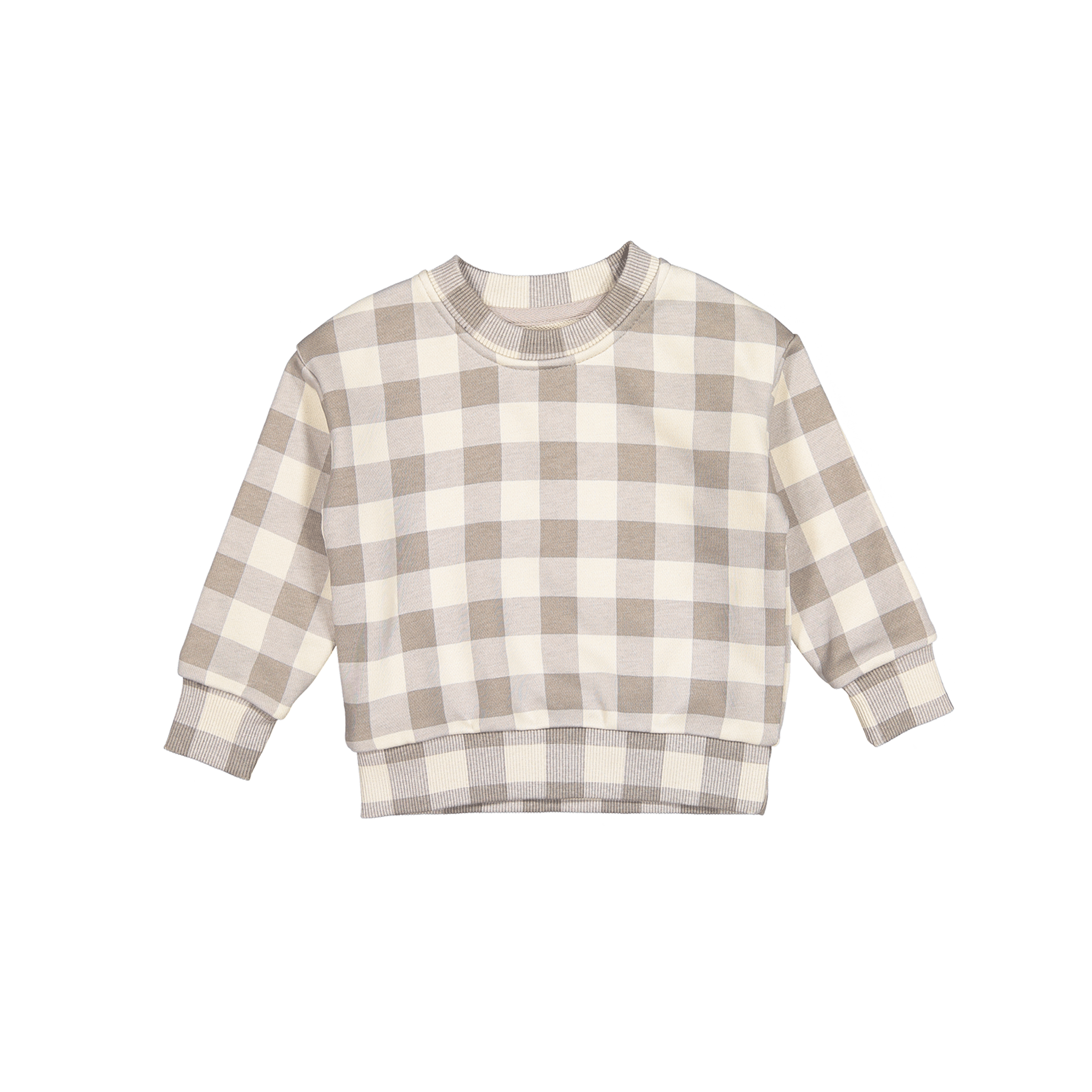 The Printed Sweatshirt - Taupe Gingham