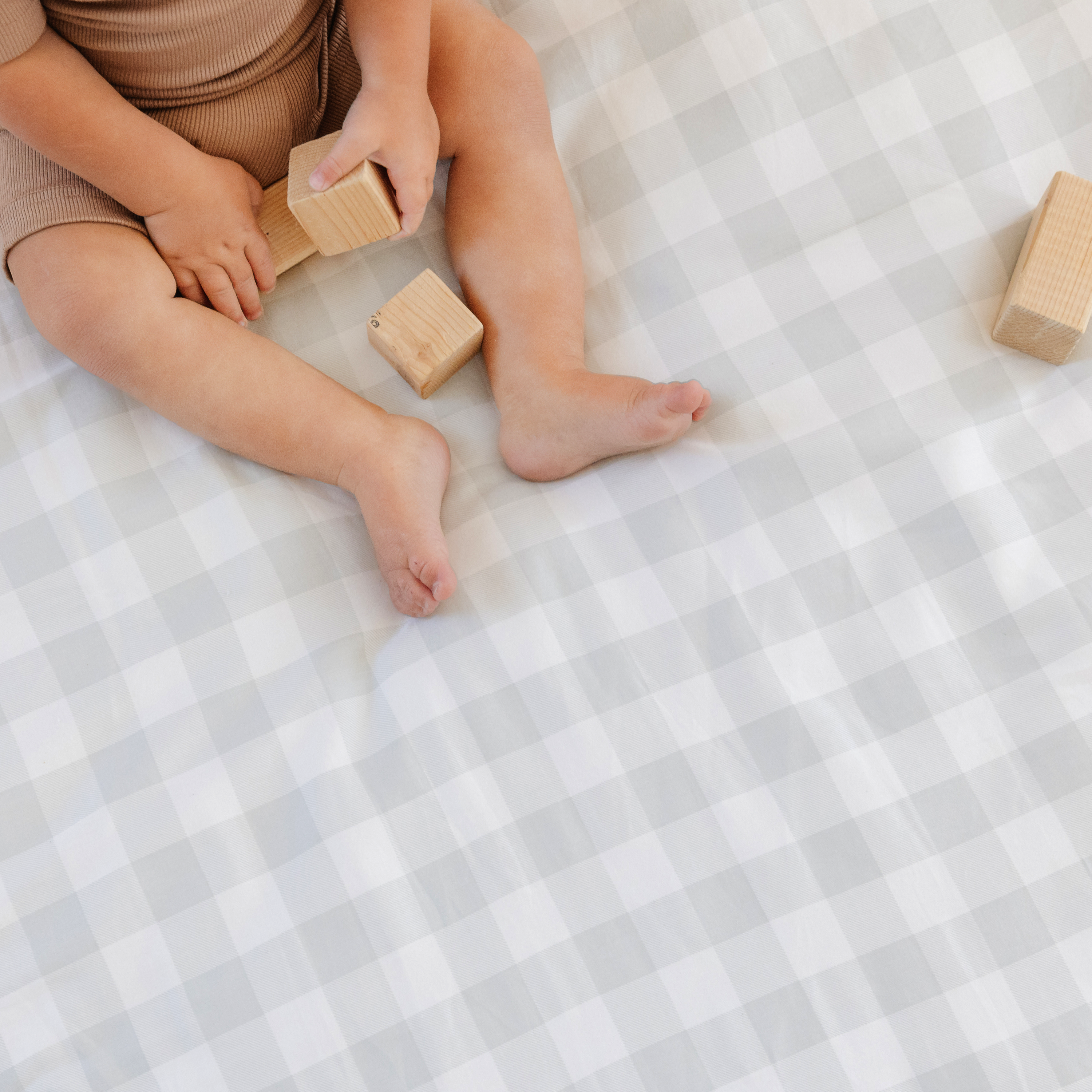 Organic Cotton Sheet Set - Gingham Sheet Set Makemake Organics   