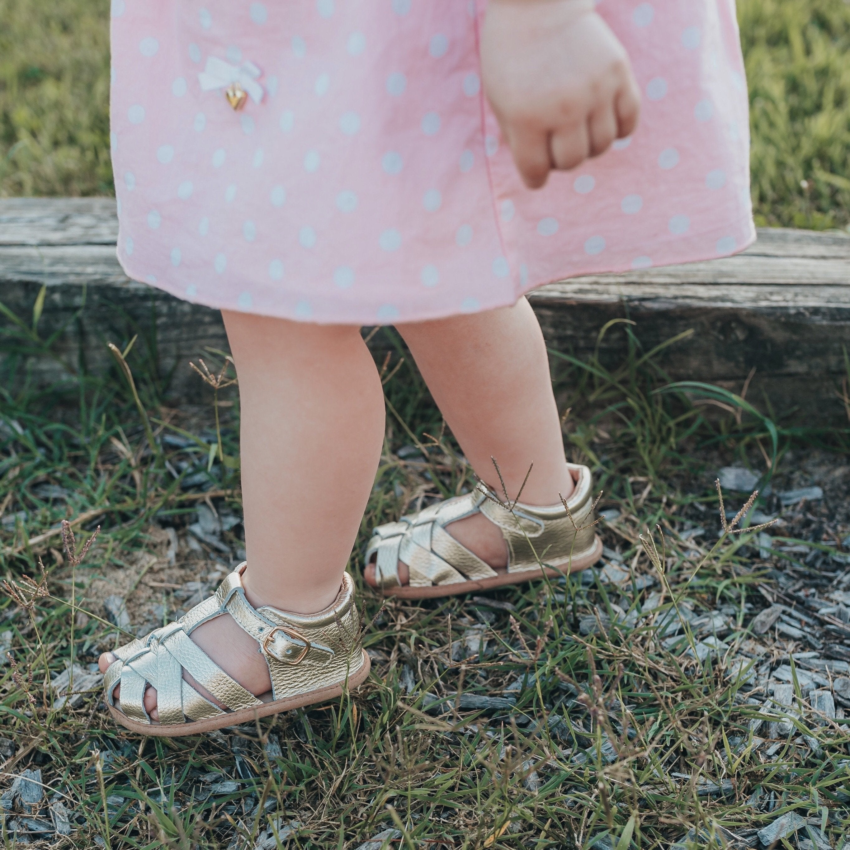 Gold Closed Toe Sandal