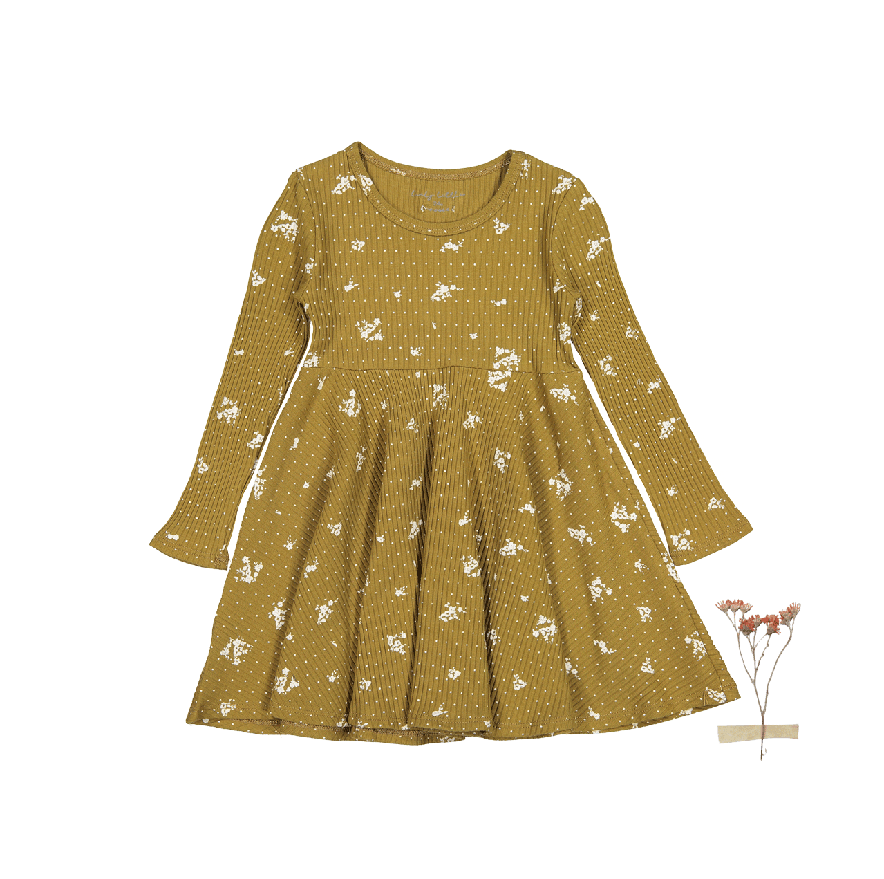 The Printed Long Sleeve Dress - Golden Floral