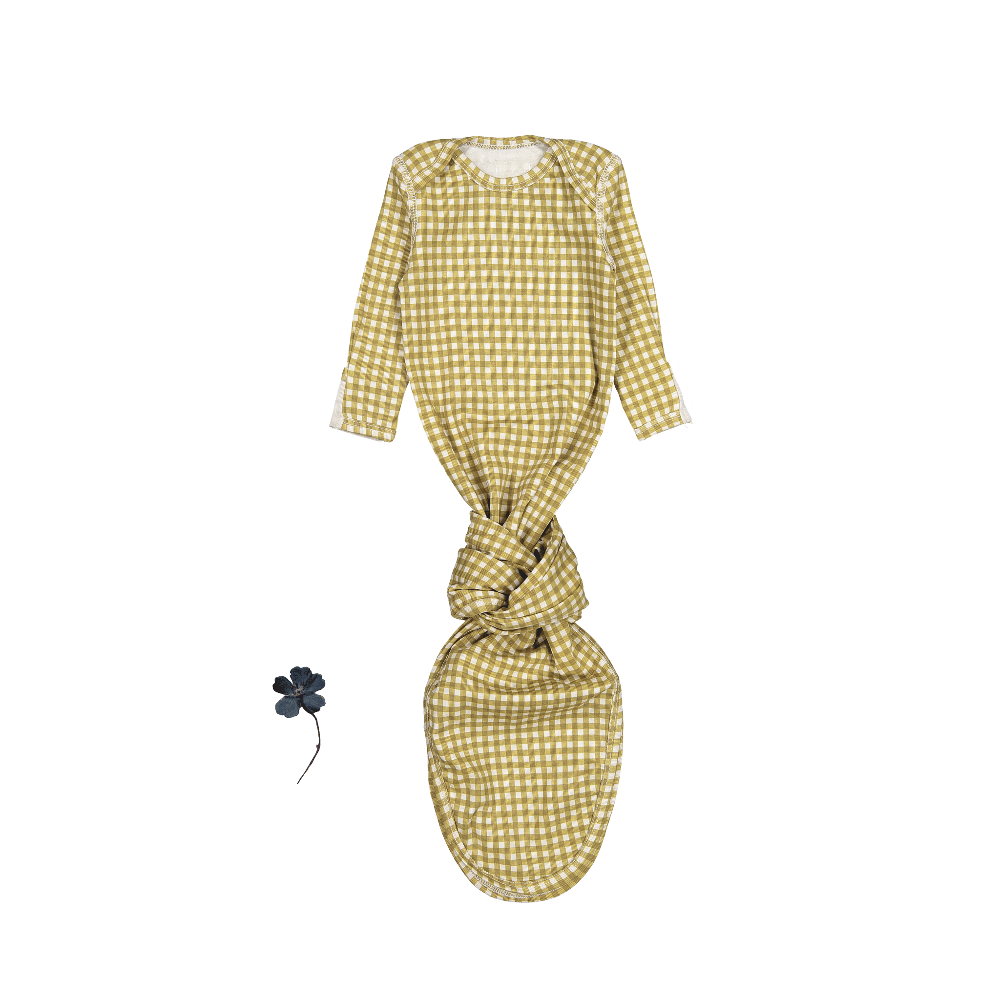 The Printed Baby Gown - Golden Gingham