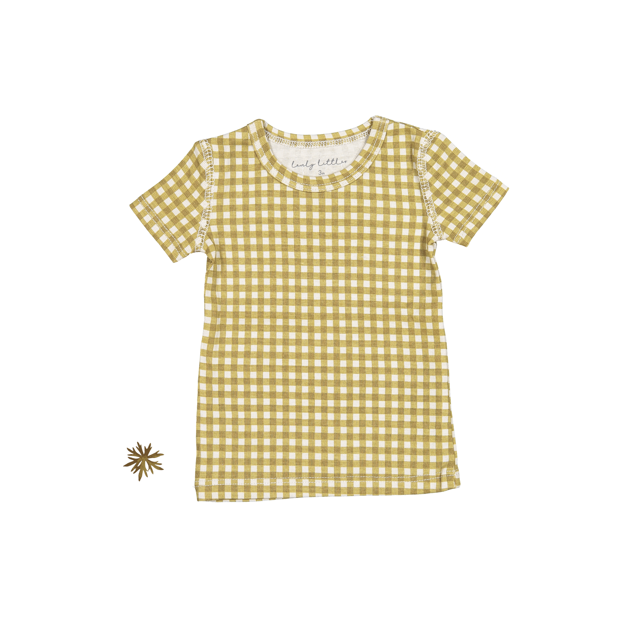 The Printed Short Sleeve Tee - Golden Gingham