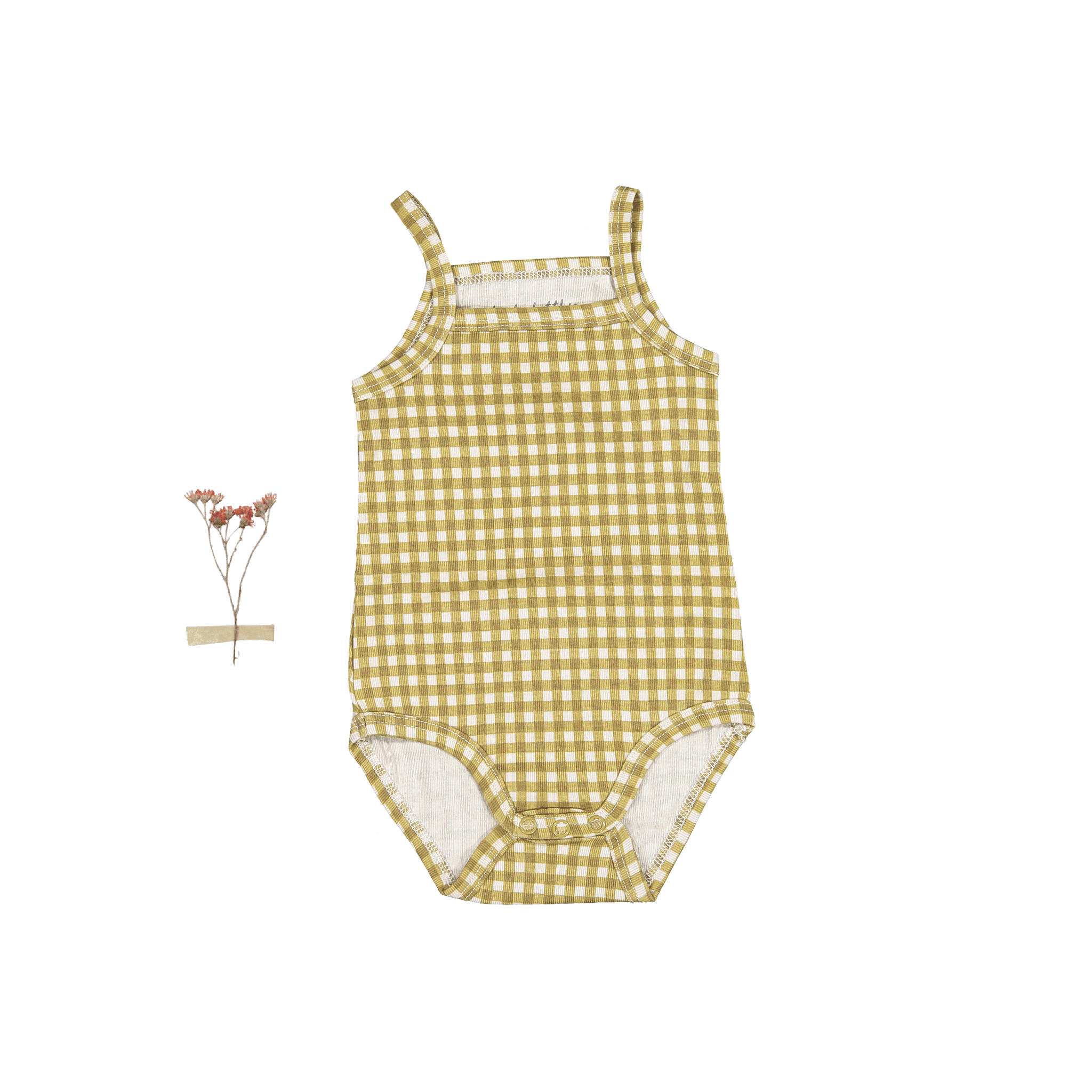 The Printed Tank Onesie - Golden Gingham