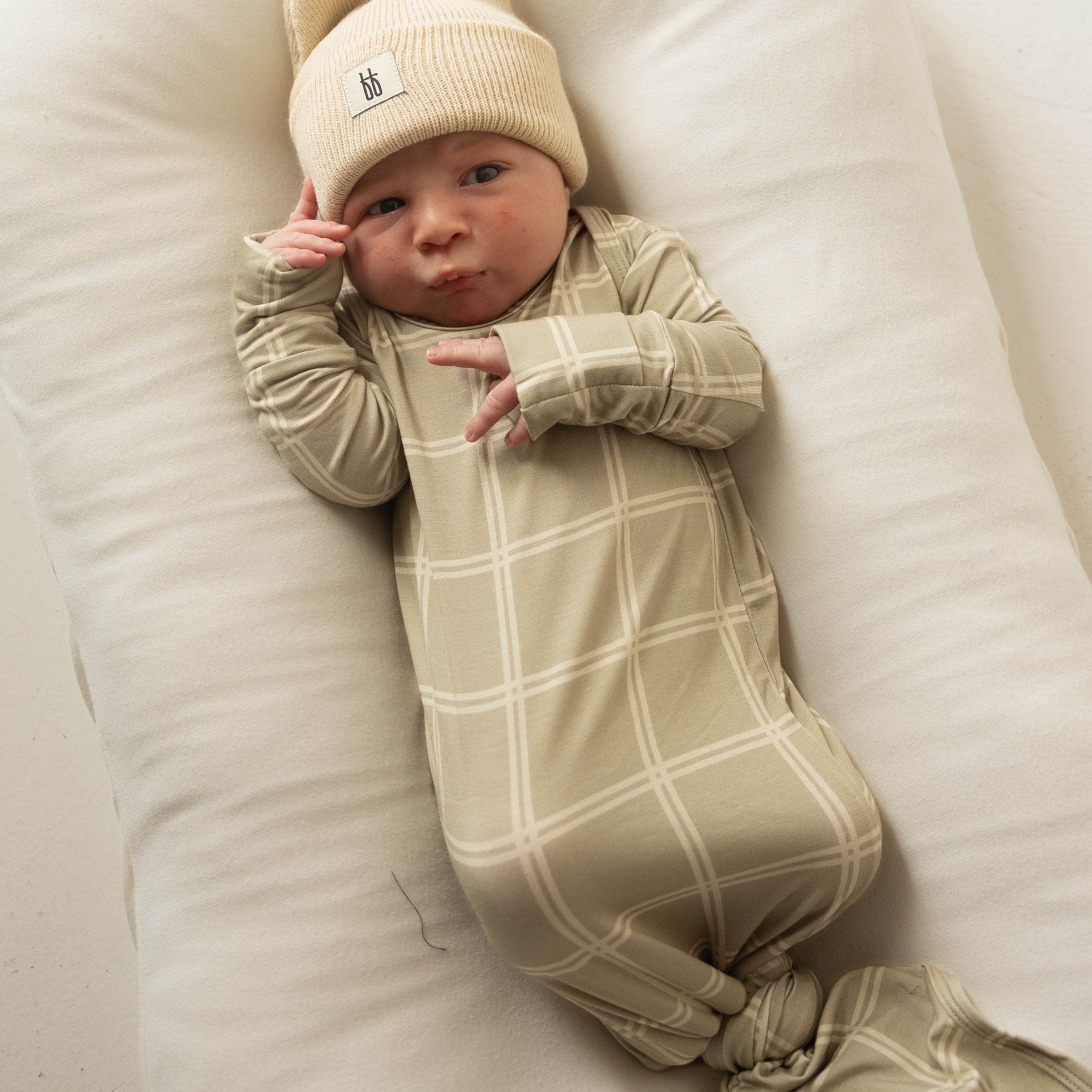 Bamboo Knotted Gown | Linen Grid