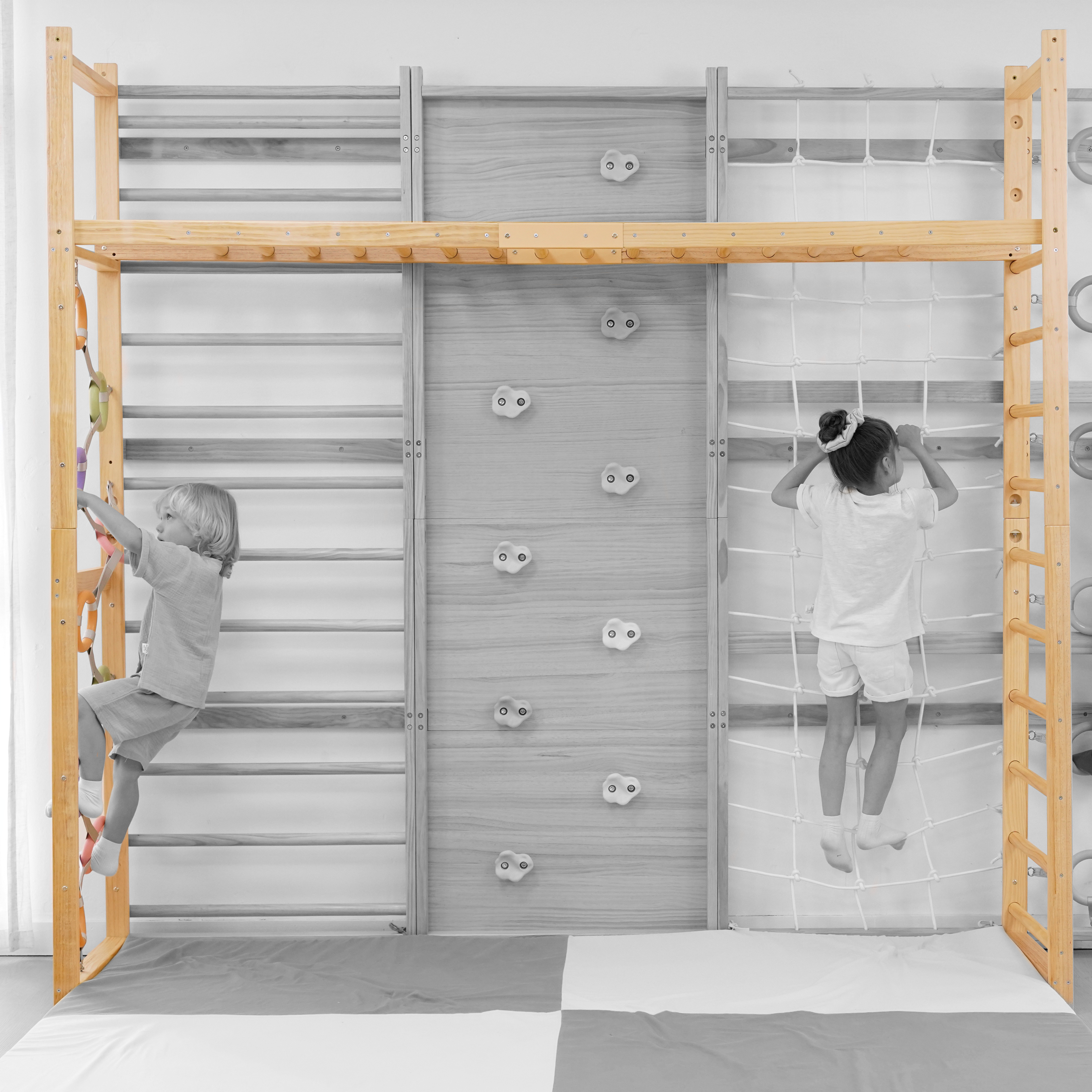 Monkey Bar Attachment – For 94.5 Inch MODULAR Walnut Swedish Ladder