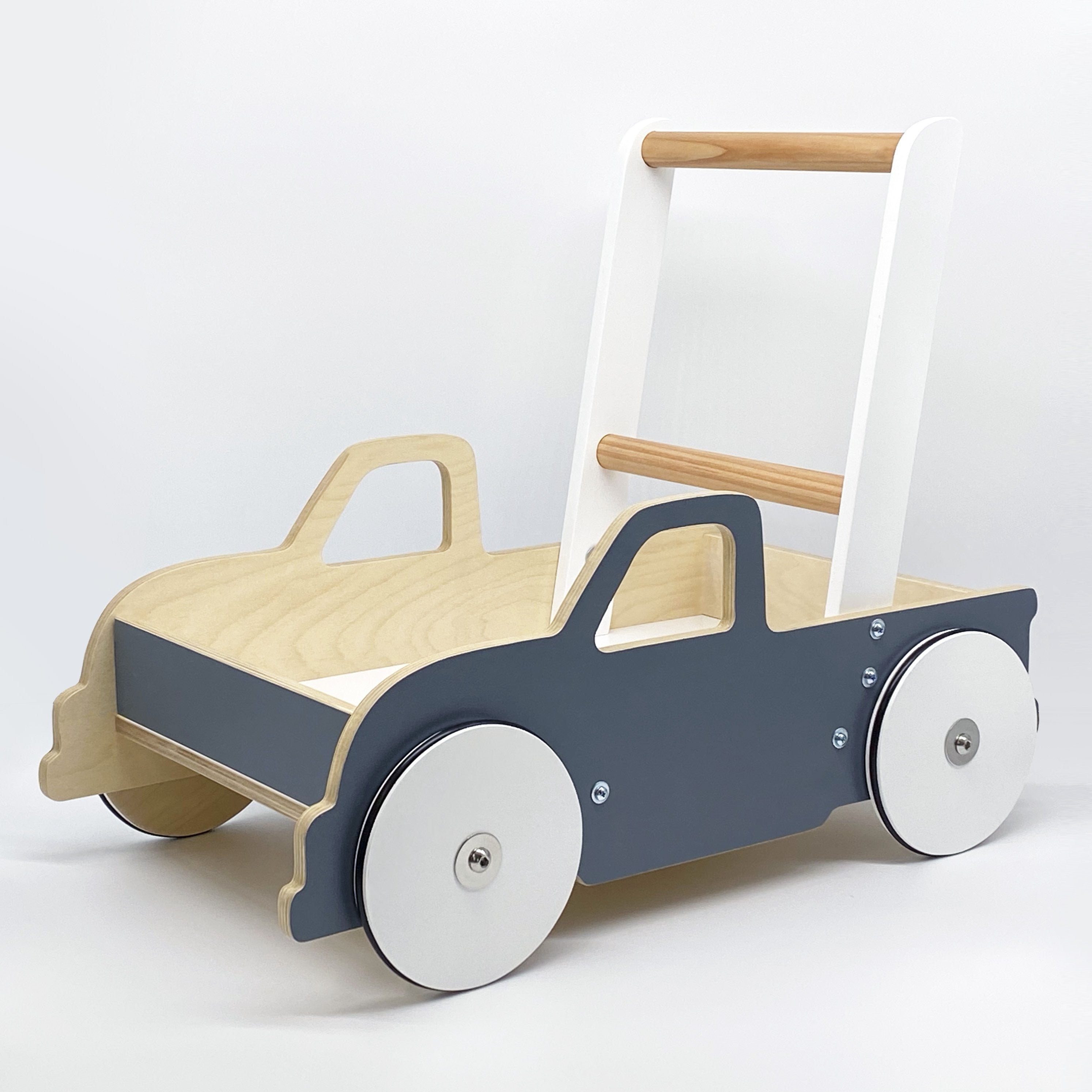 Luma Buggy: Charcoal Gray Truck Handcrafted Baby Wooden Push Walker Cart  Luma Goods Co. Non-personalized  