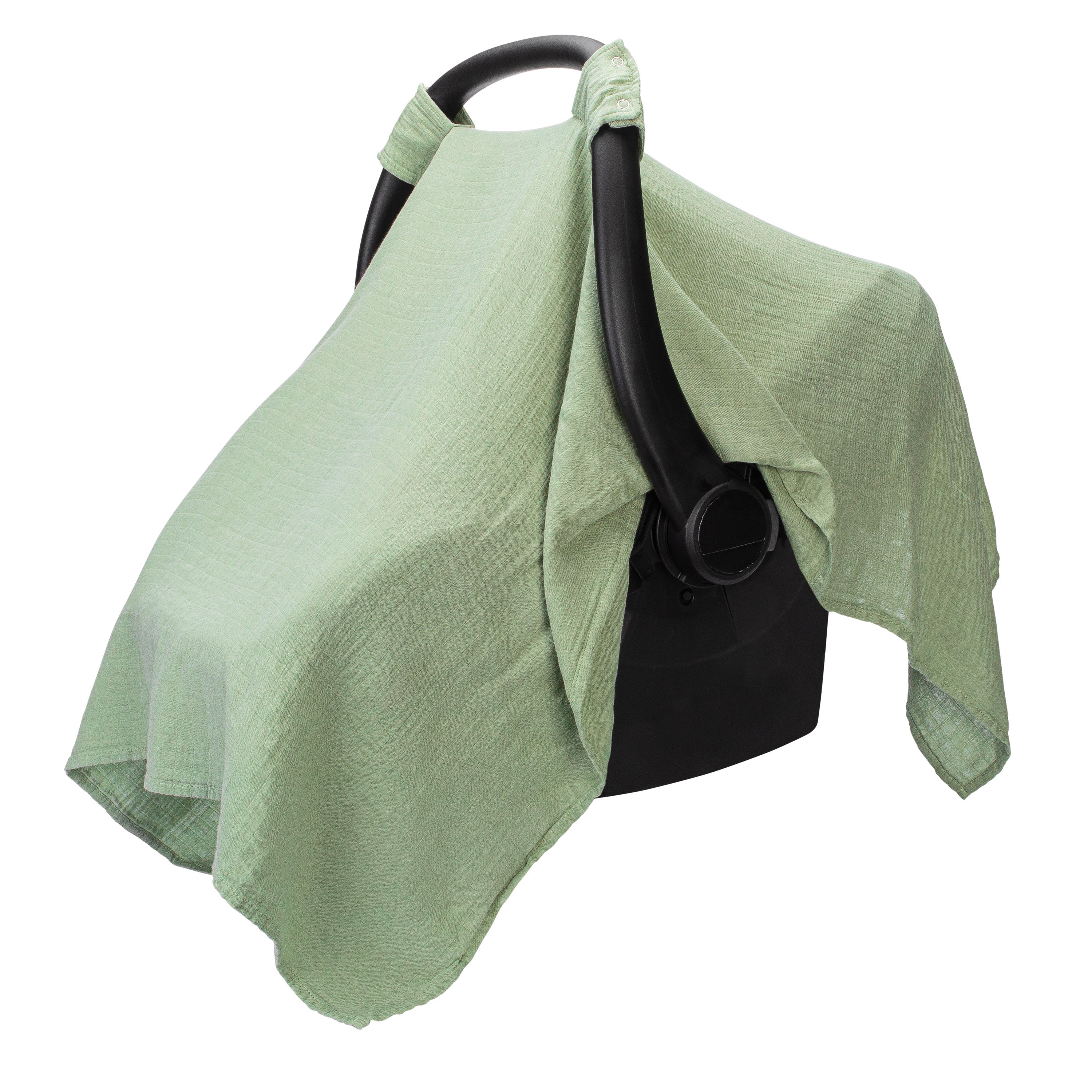 Muslin Baby Car Seat Cover by Comfy Cubs - Sage