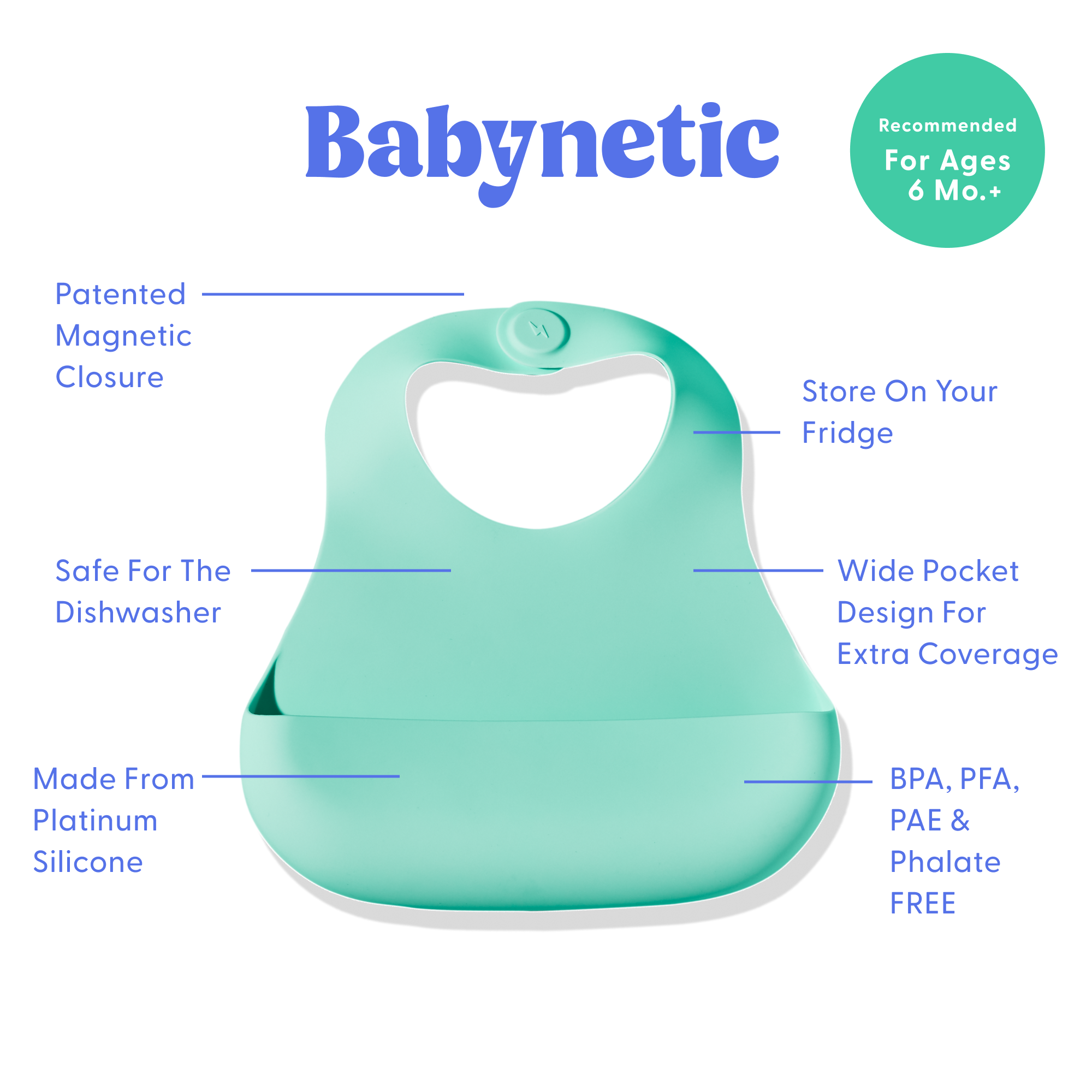 Magnetic Bib - Blueberry Burst + Kiwi Bliss