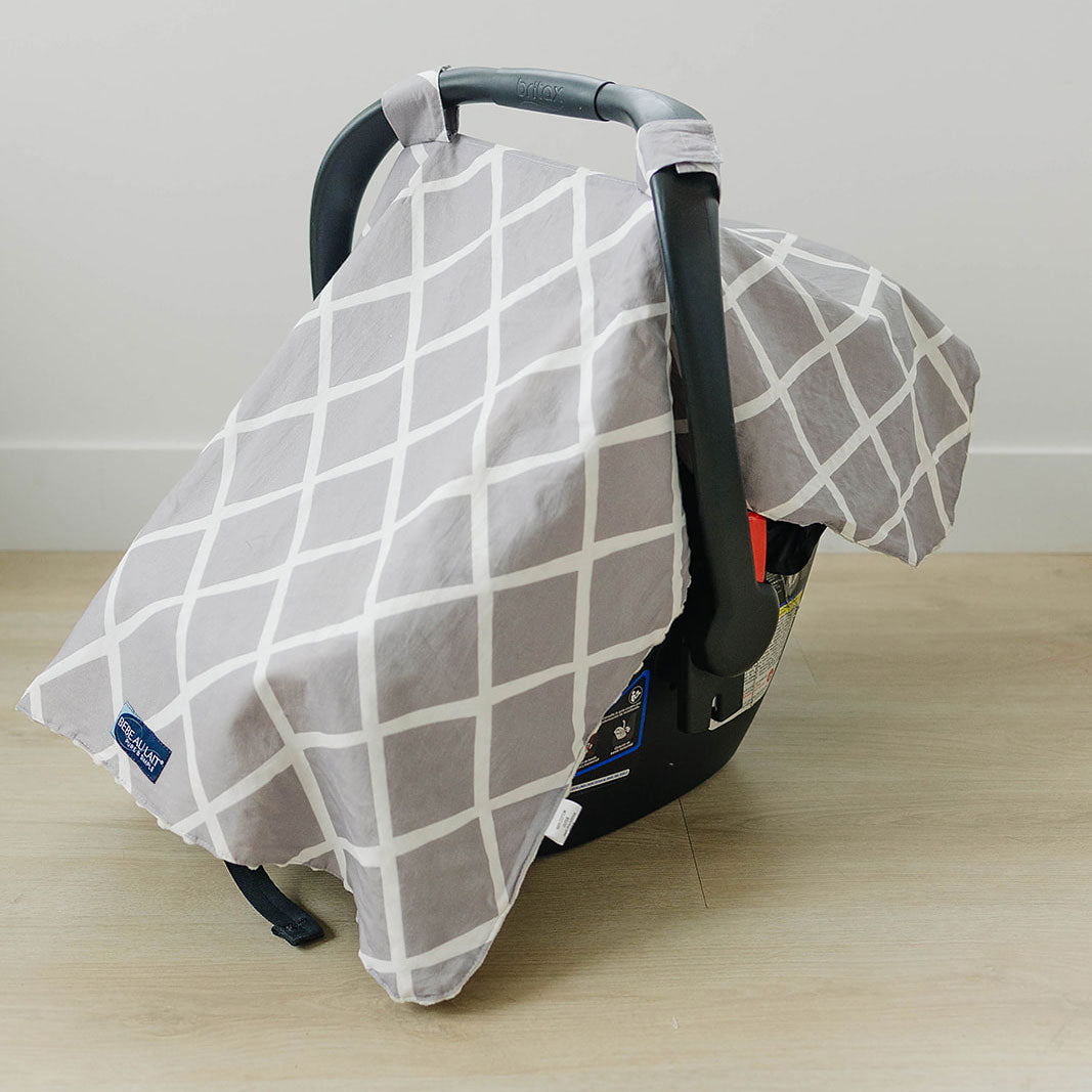 Minky Car Seat Canopy Cool Grey Car Seat Cover Bebe au Lait   