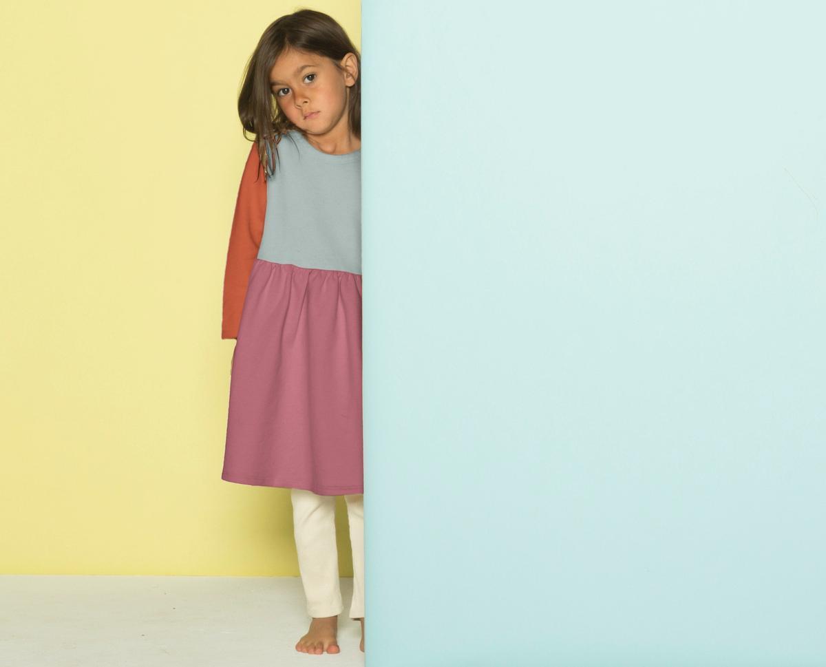 Two-Tone Organic Cotton Jersey Dress - Mado