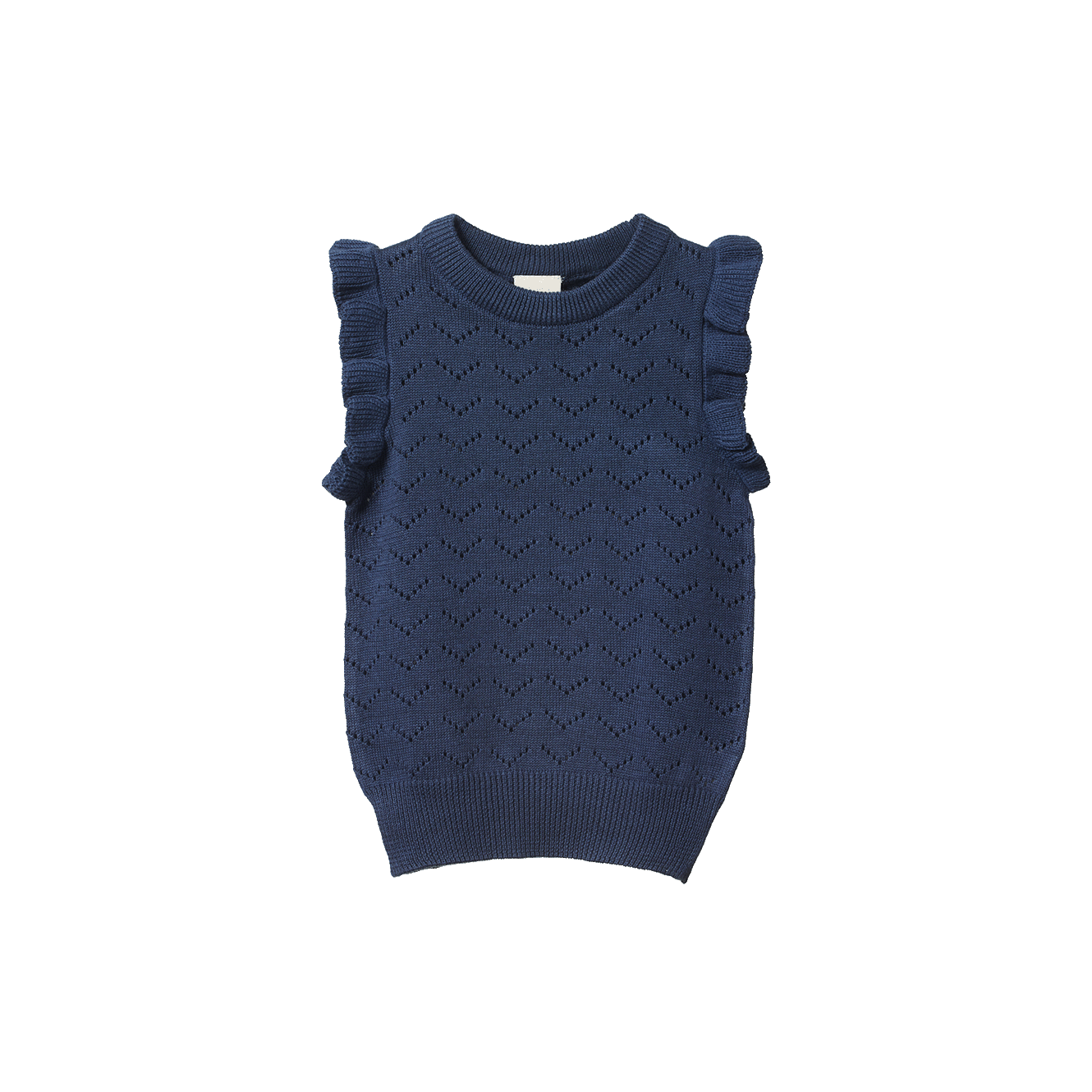 Baby Mathilde Vest - Vintage Indigo Pointelle