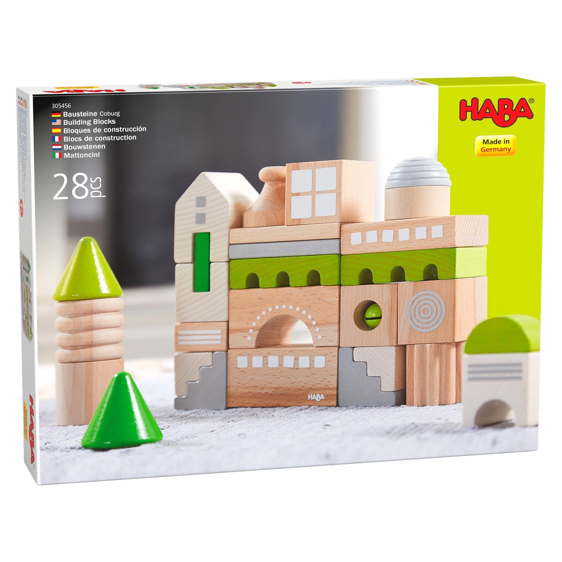 Coburg 28 Piece Wooden Building Blocks