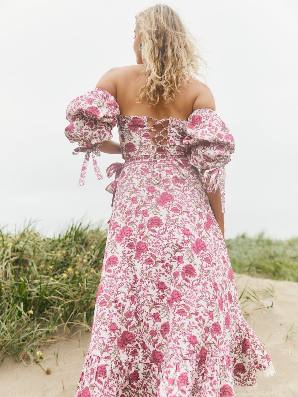 Hadley Off-The-Shoulder Top - Carmine Rose Floral - FINAL SALE