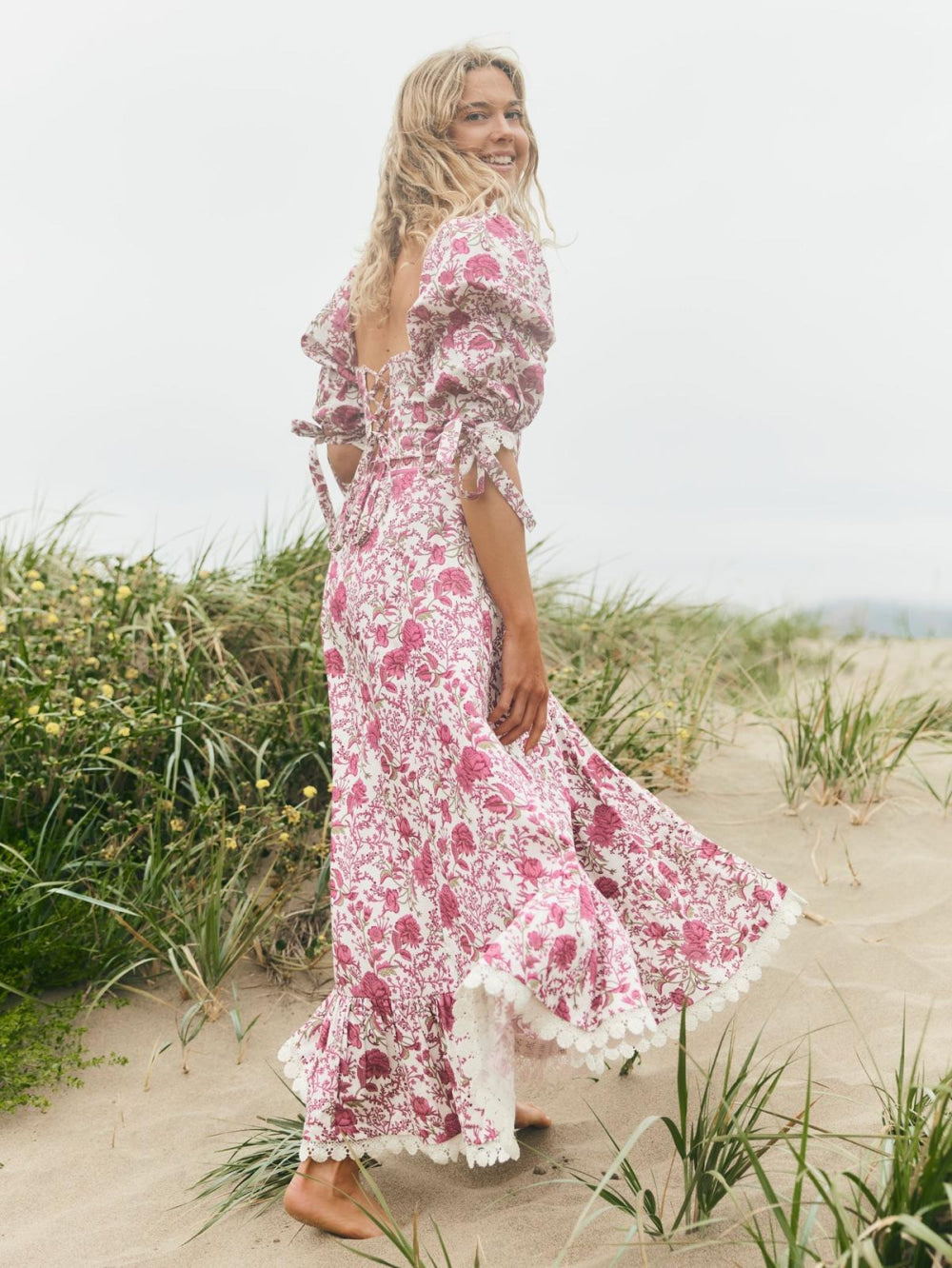 Hadley Off-The-Shoulder Top - Carmine Rose Floral - FINAL SALE