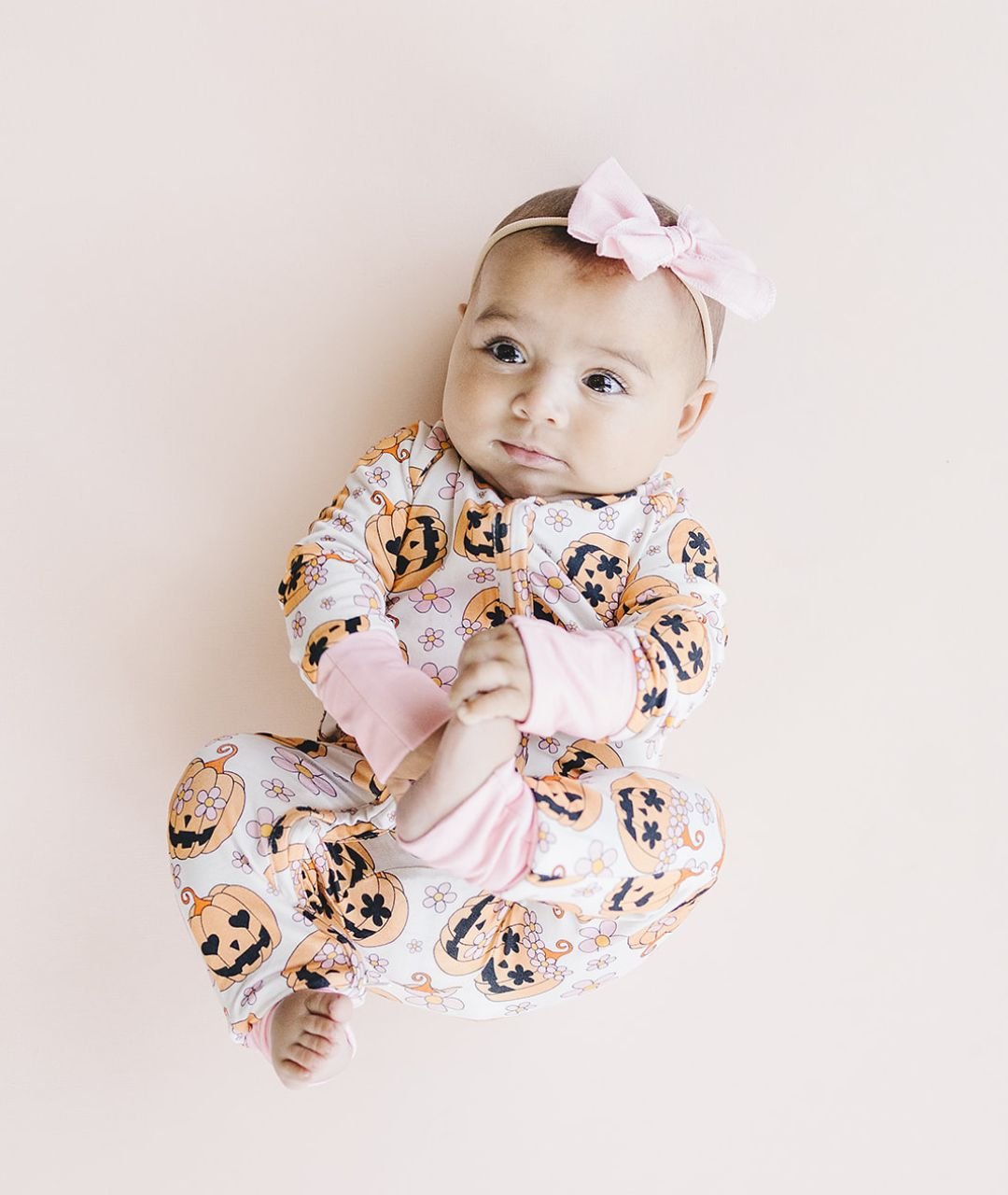 Halloween Bamboo Zip Romper | Pink