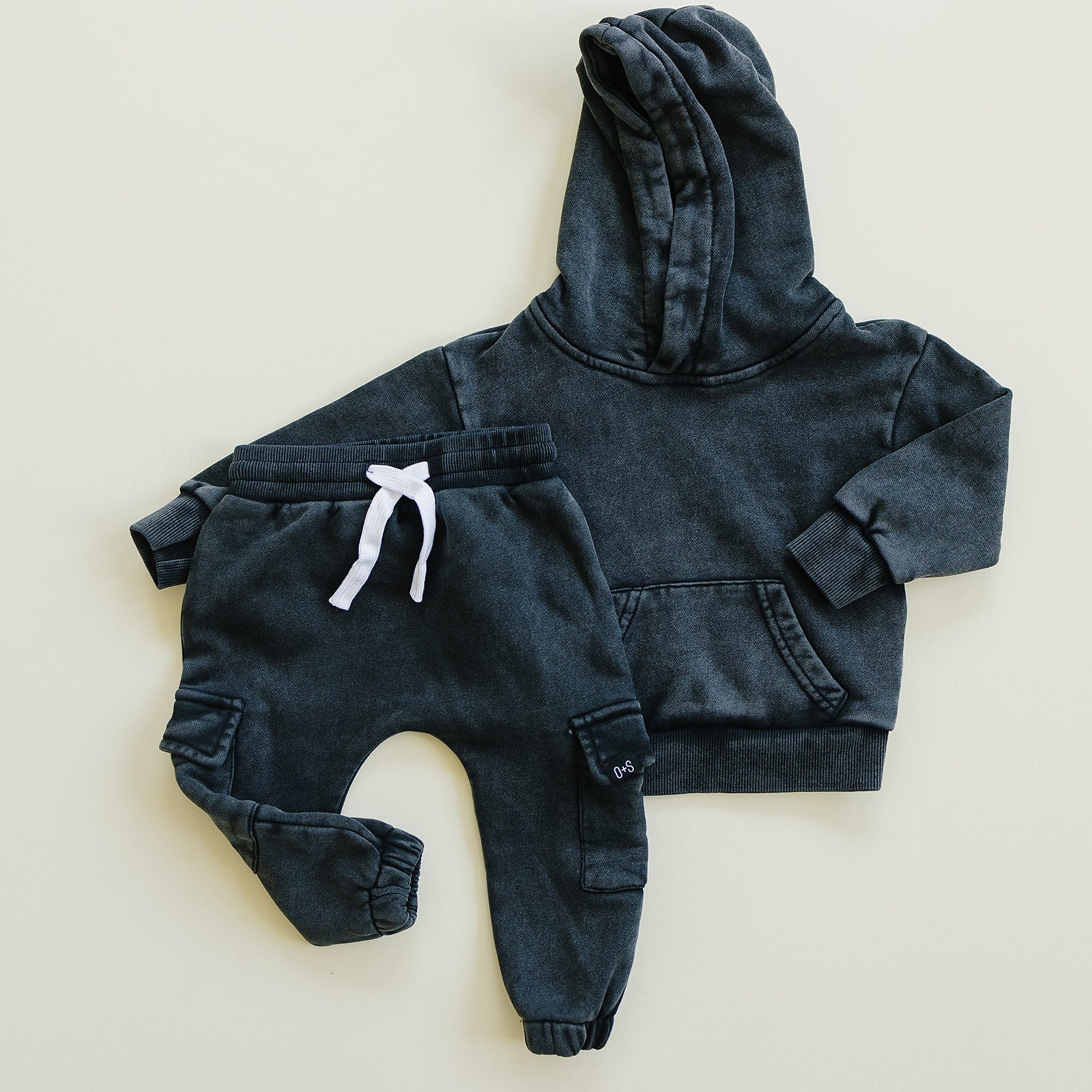 Harlow Jogger Set  Olive + Scout Charcoal 3-6M 