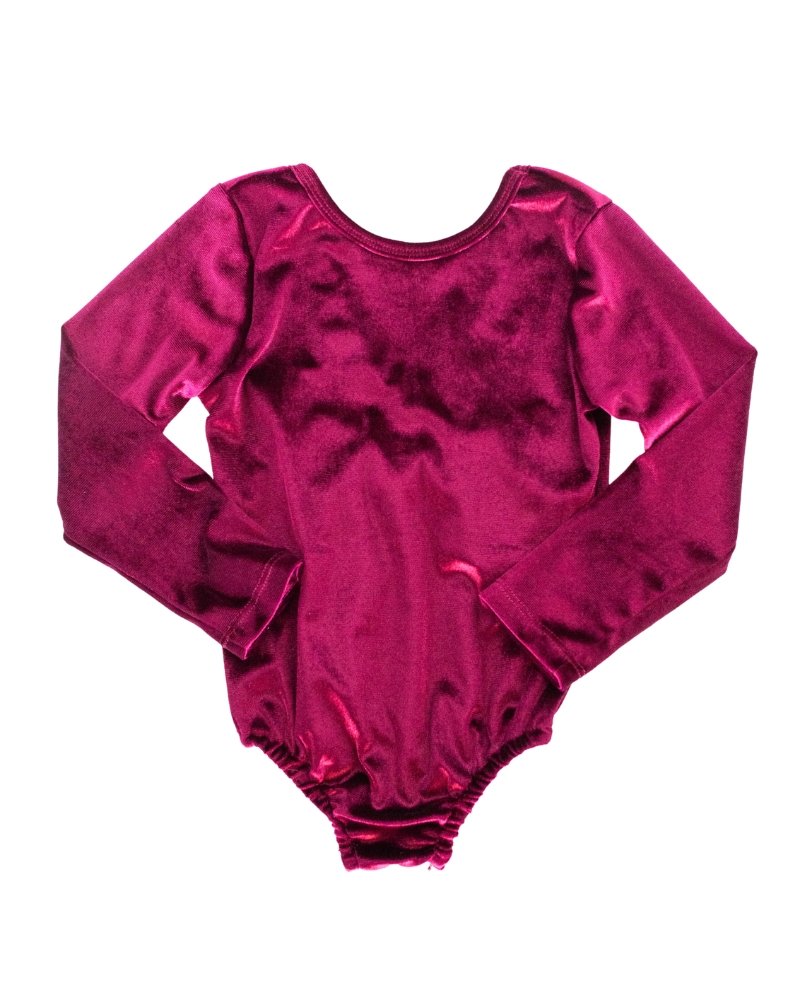 Hattie Bow Back Leotard - Plum Velour