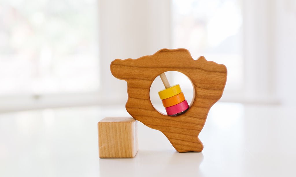 Hawaii State Big Island Wooden Baby Rattle™ State Rattle Bannor Toys   