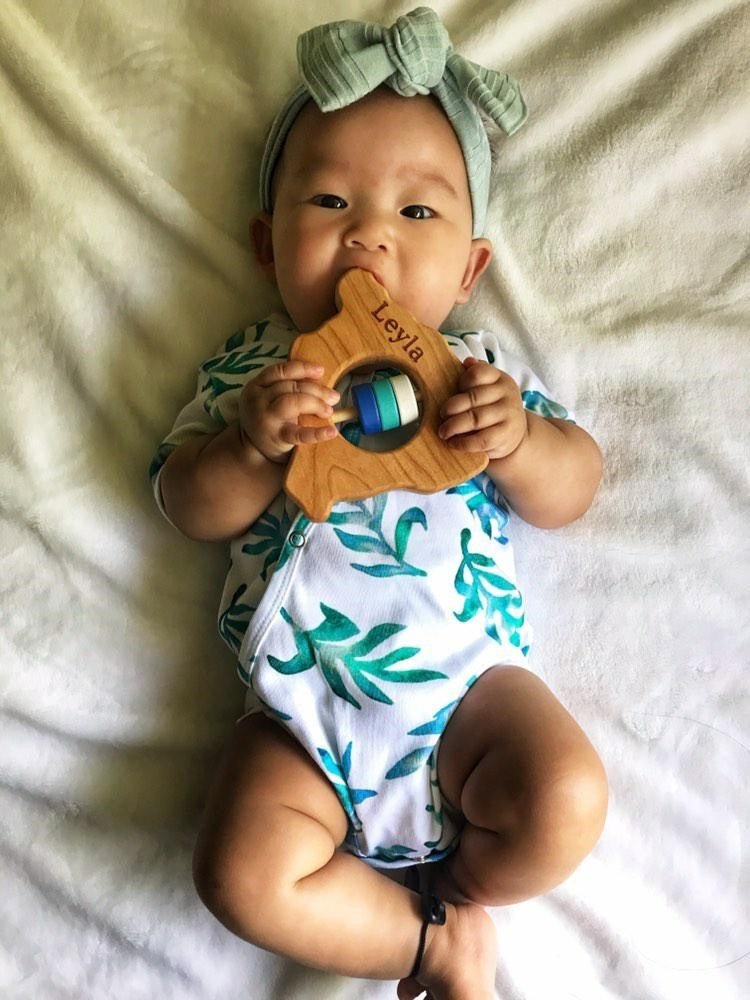 Hawaii State Big Island Wooden Baby Rattle™ State Rattle Bannor Toys   