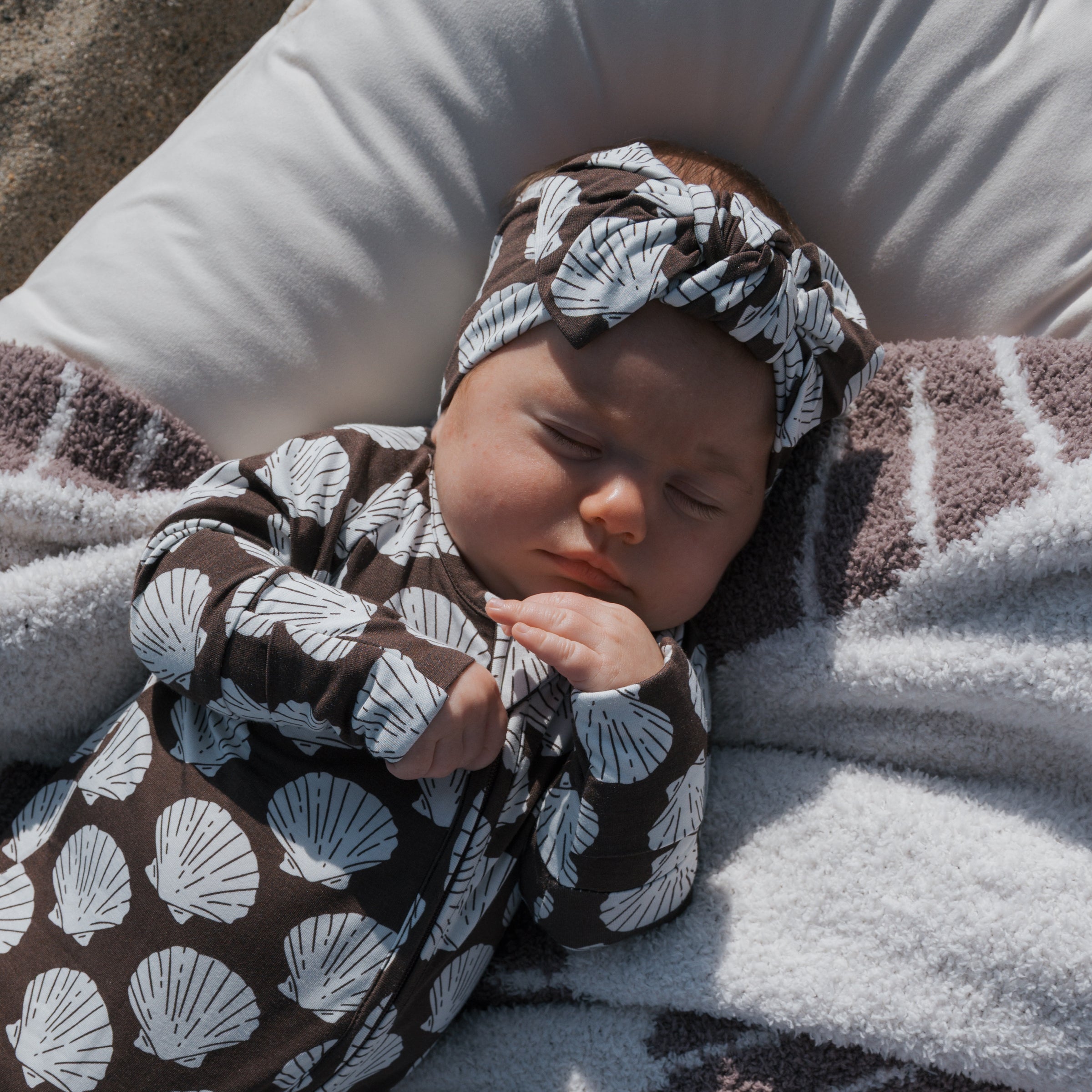 Bamboo Zip Pajamas | Seashells