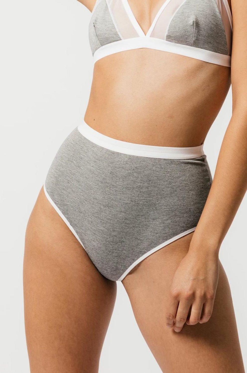 High Waist Thong - Grey - FINAL SALE